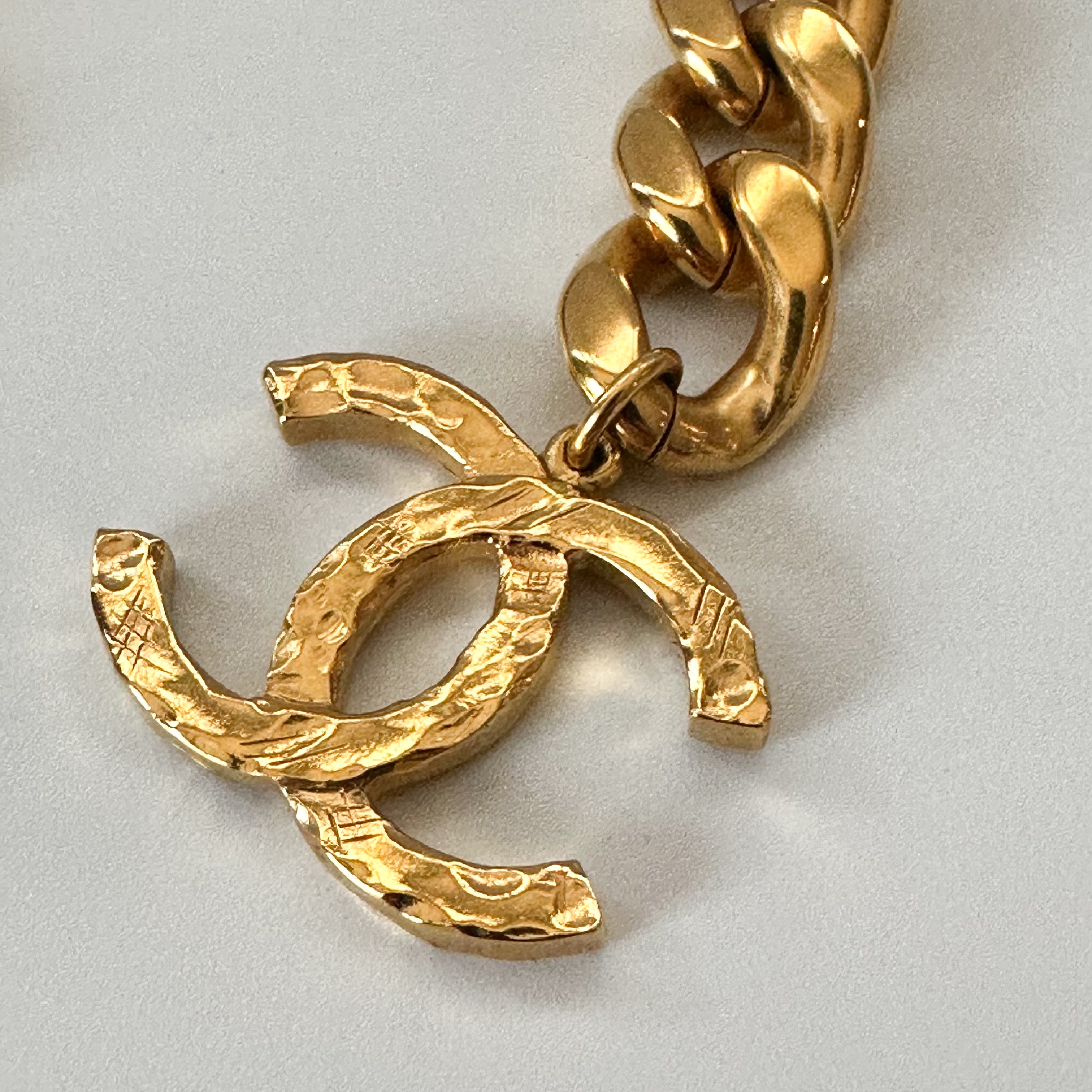 Chanel Metal CC Pick Drop Earrings Gold
