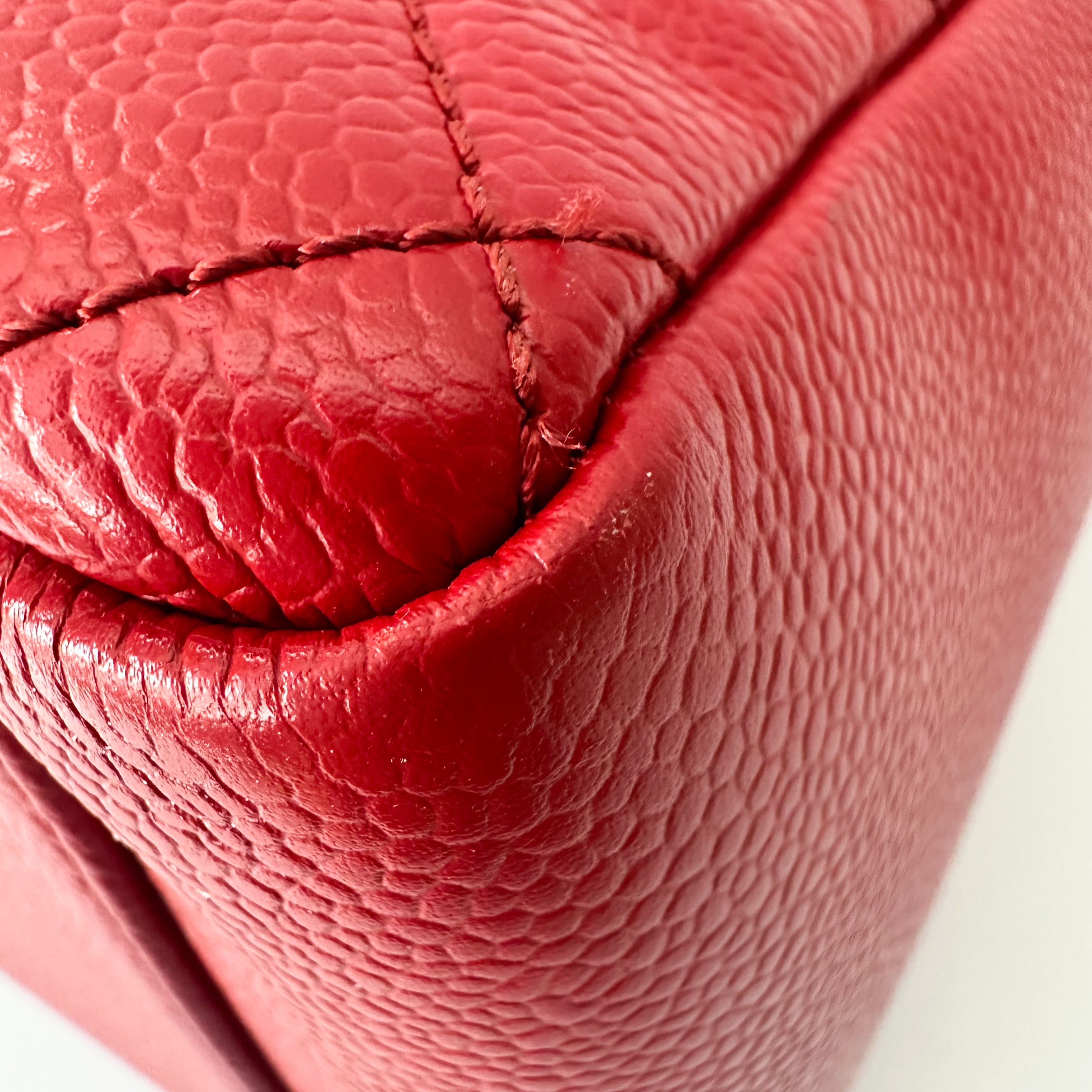 Chanel Caviar Quilted Grand Shopping Tote GST Red