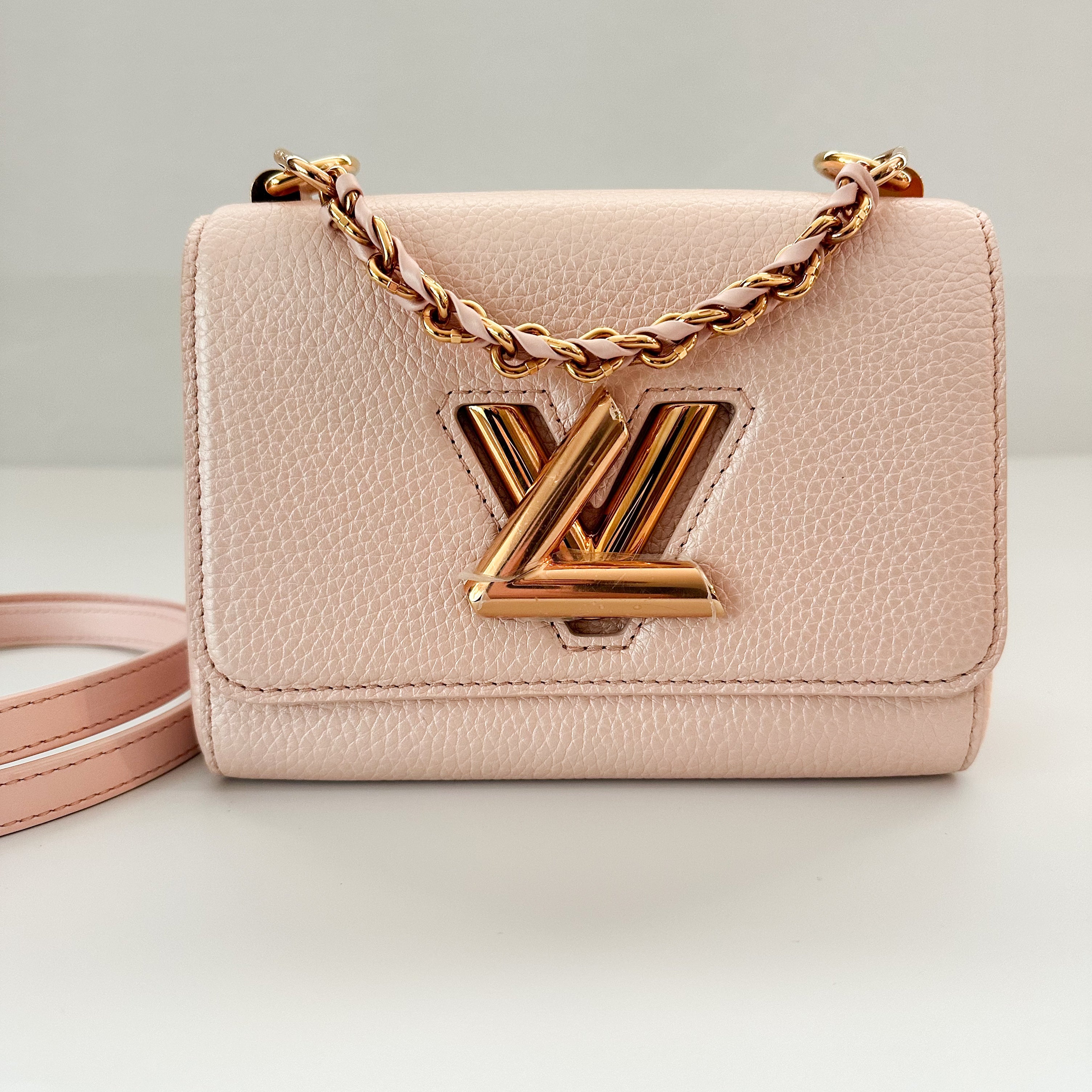 Louis Vuitton Iridescent Grained Calfskin Summer Splash Twist PM Pink