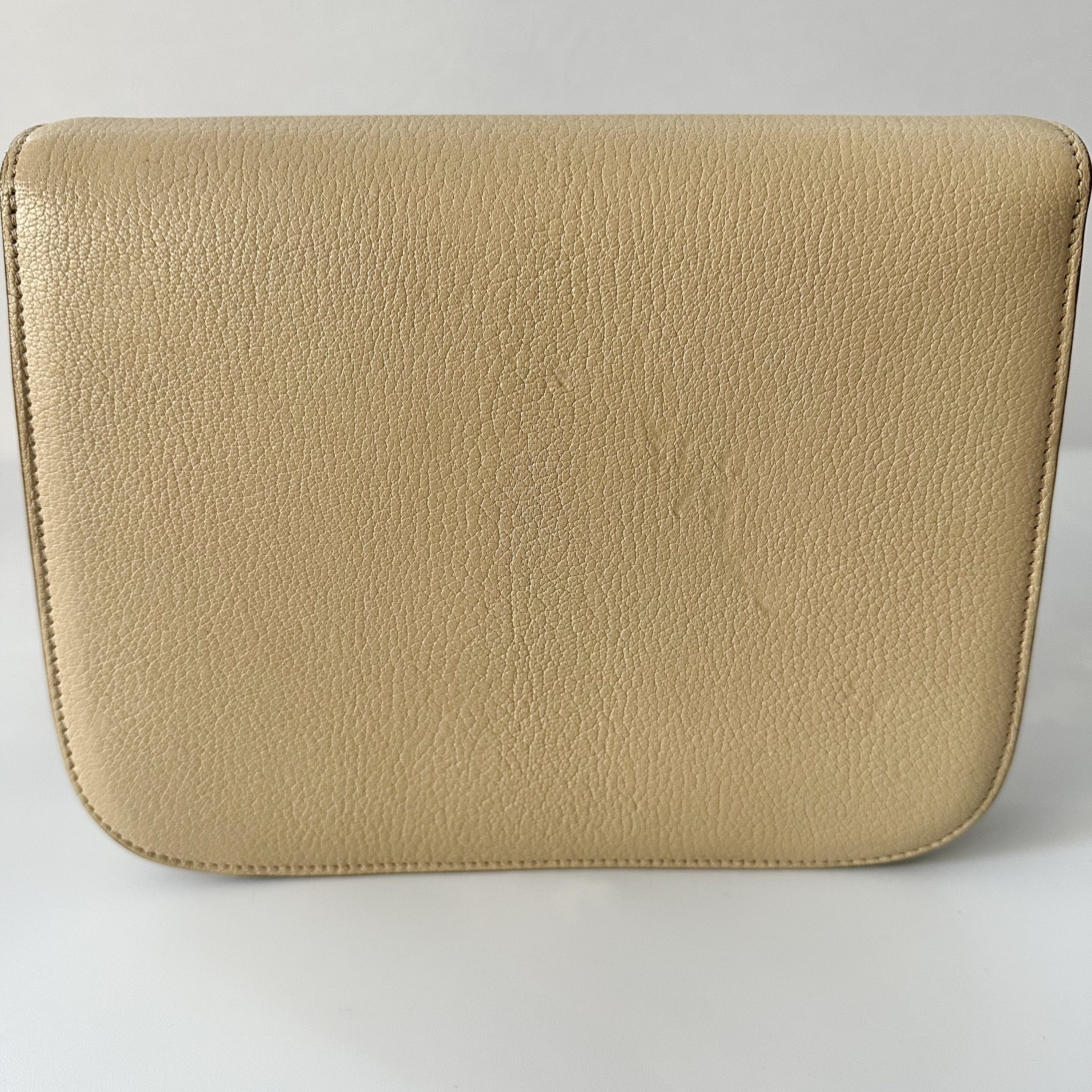 Celine Goatskin Medium Classic Box Flap Bag Dune