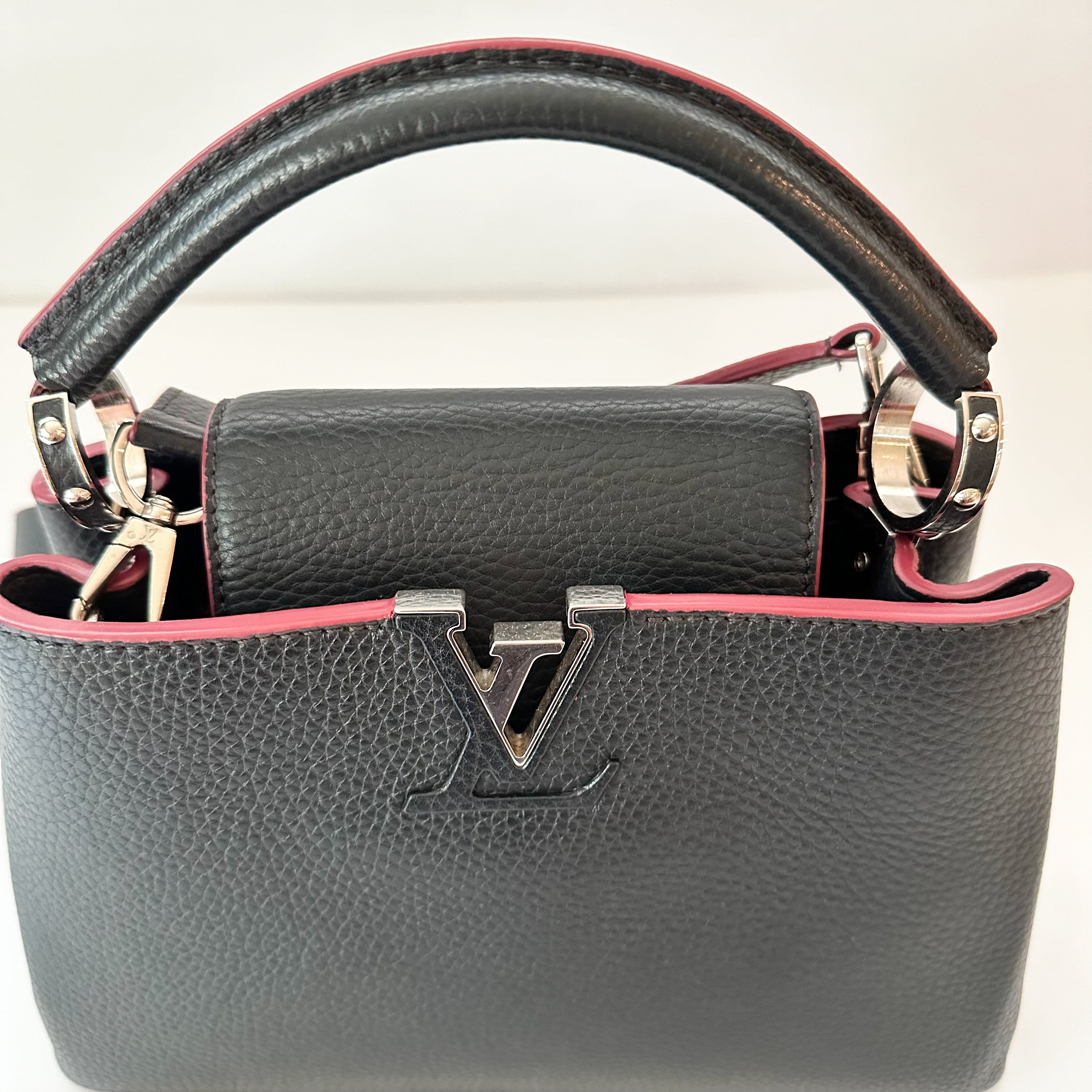 Louis Vuitton Taurillon Capucines BB in Cobalt and Fuchsia