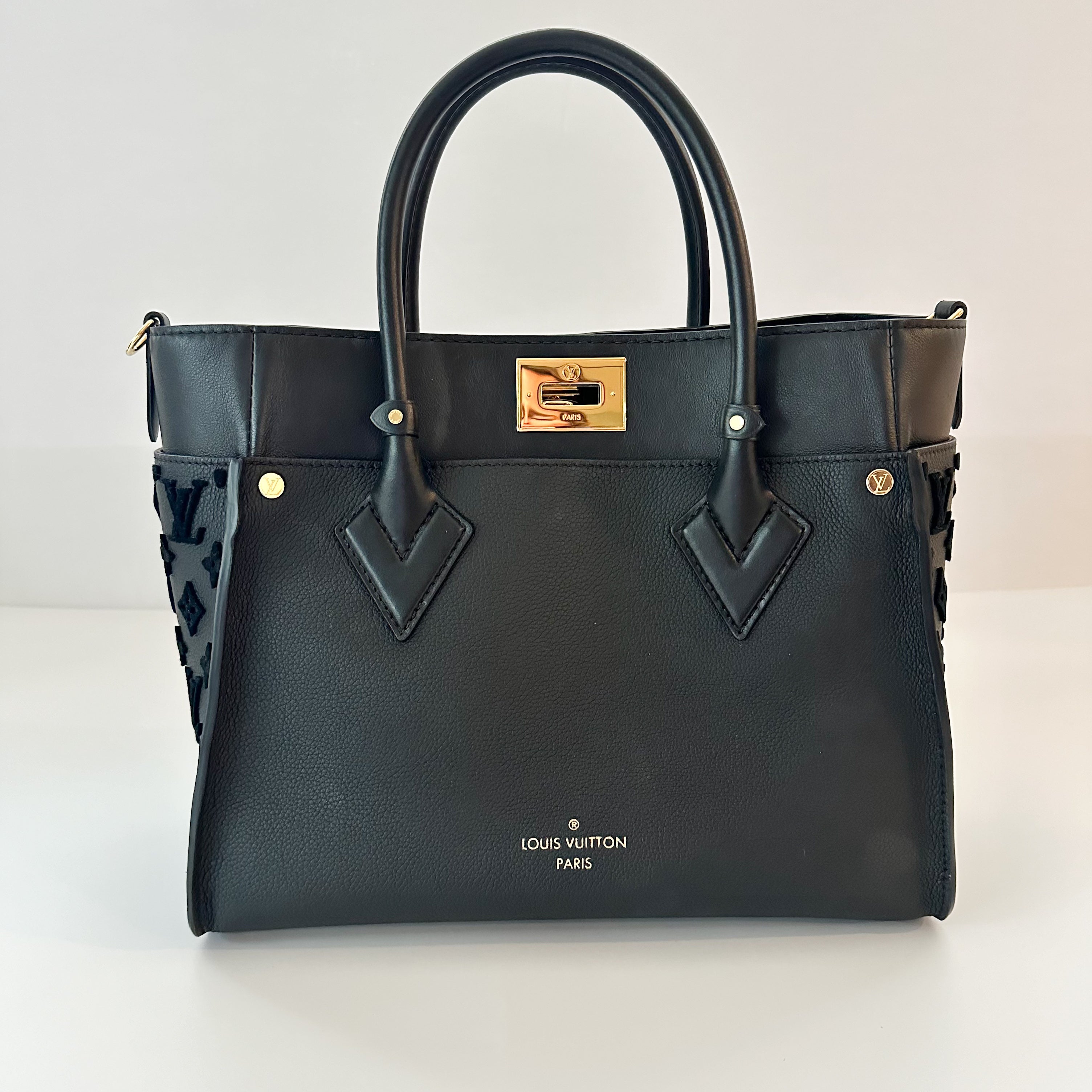 Louis Vuitton  Calfskin Monogram Tufting On My Side Black