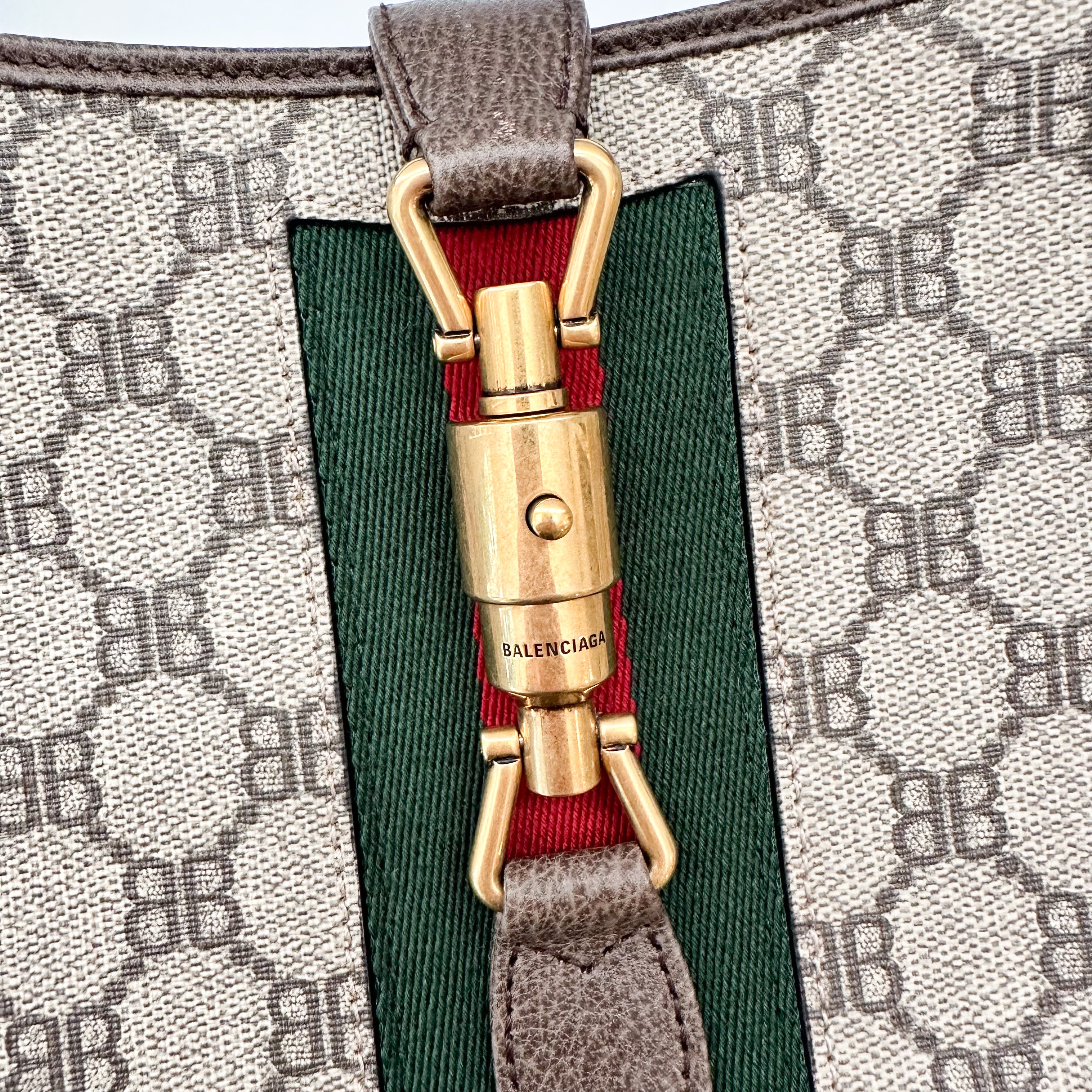 Gucci X Balenciaga BB Supreme Monogram Calfskin Web Small Jackie 1961