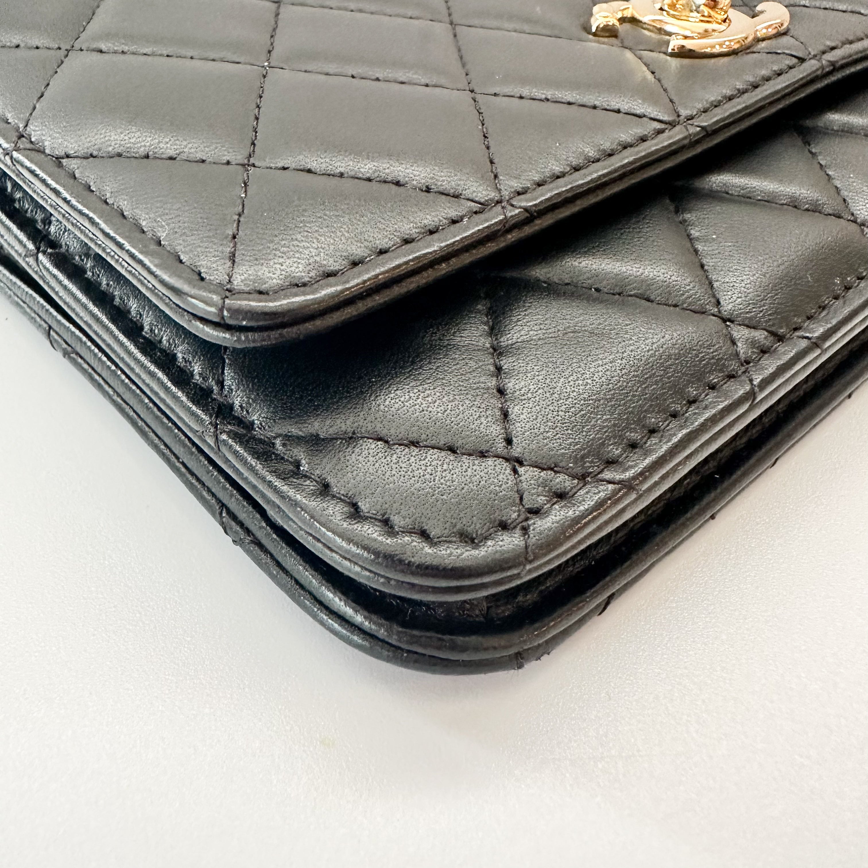 Chanel Lambskin Quilted Trendy CC Wallet on Chain WOC Black