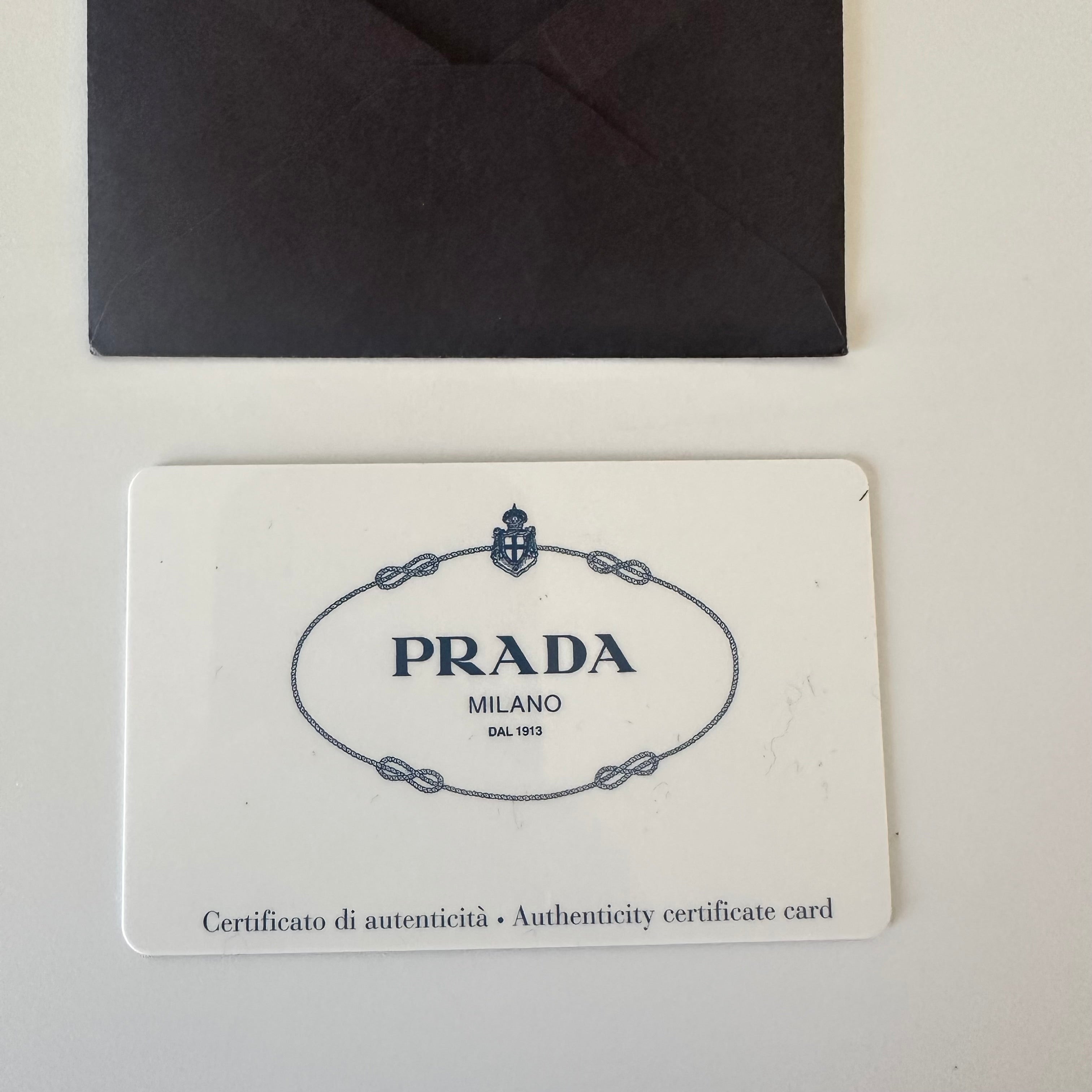 Prada Saffiano Leather Pouch Wristlet Black