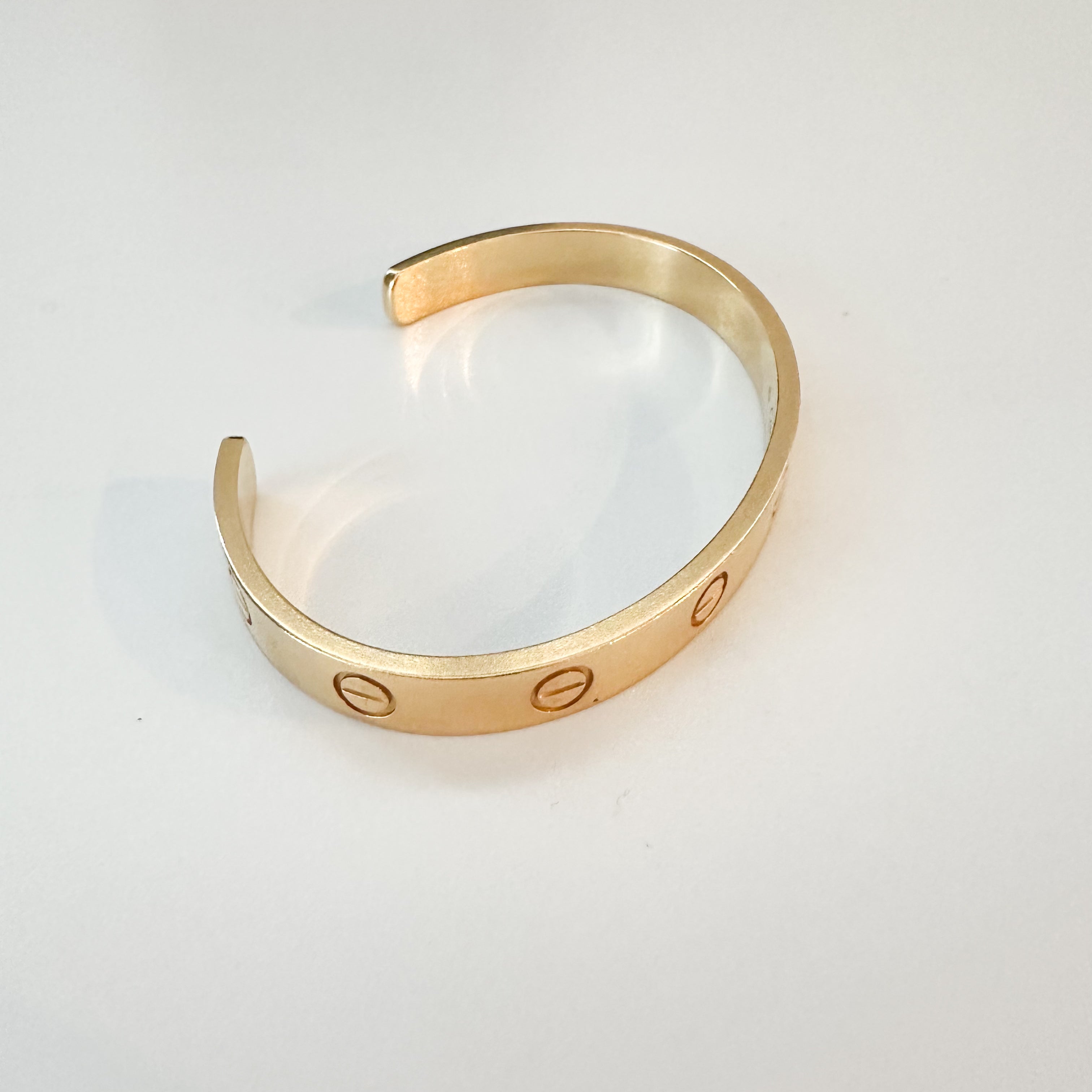 Cartier 18K Gold LOVE Cuff Bracelet Sz 16