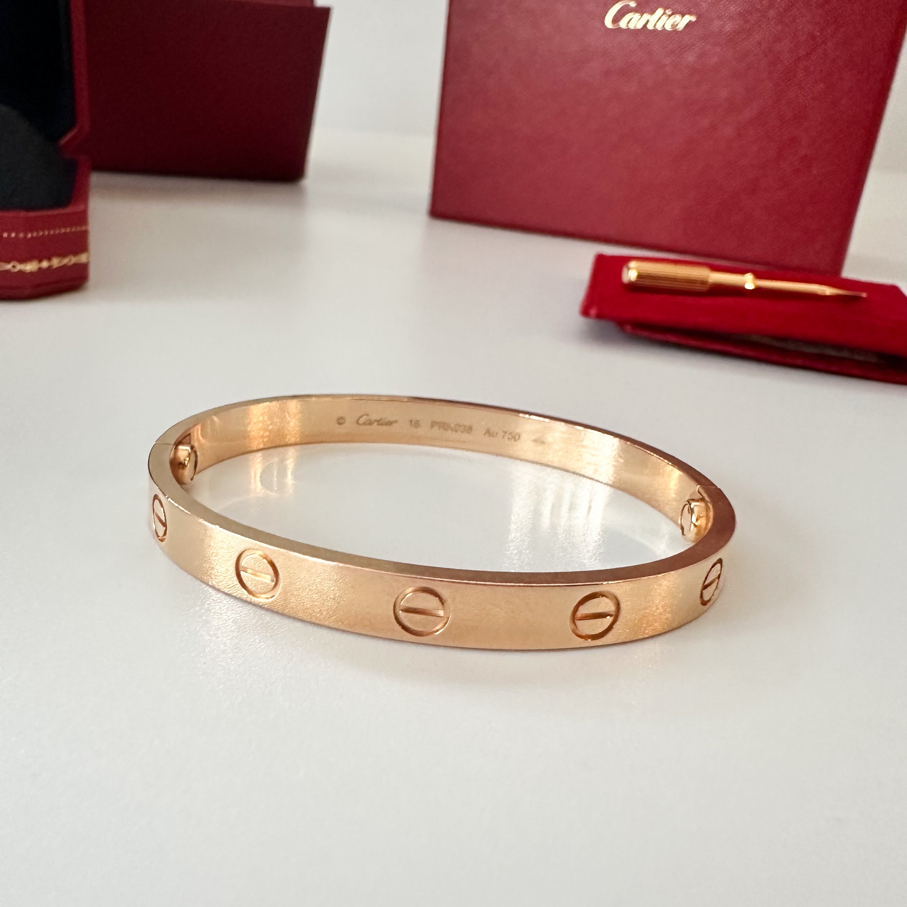 Cartier 18k Rose Gold LOVE Bracelet 16