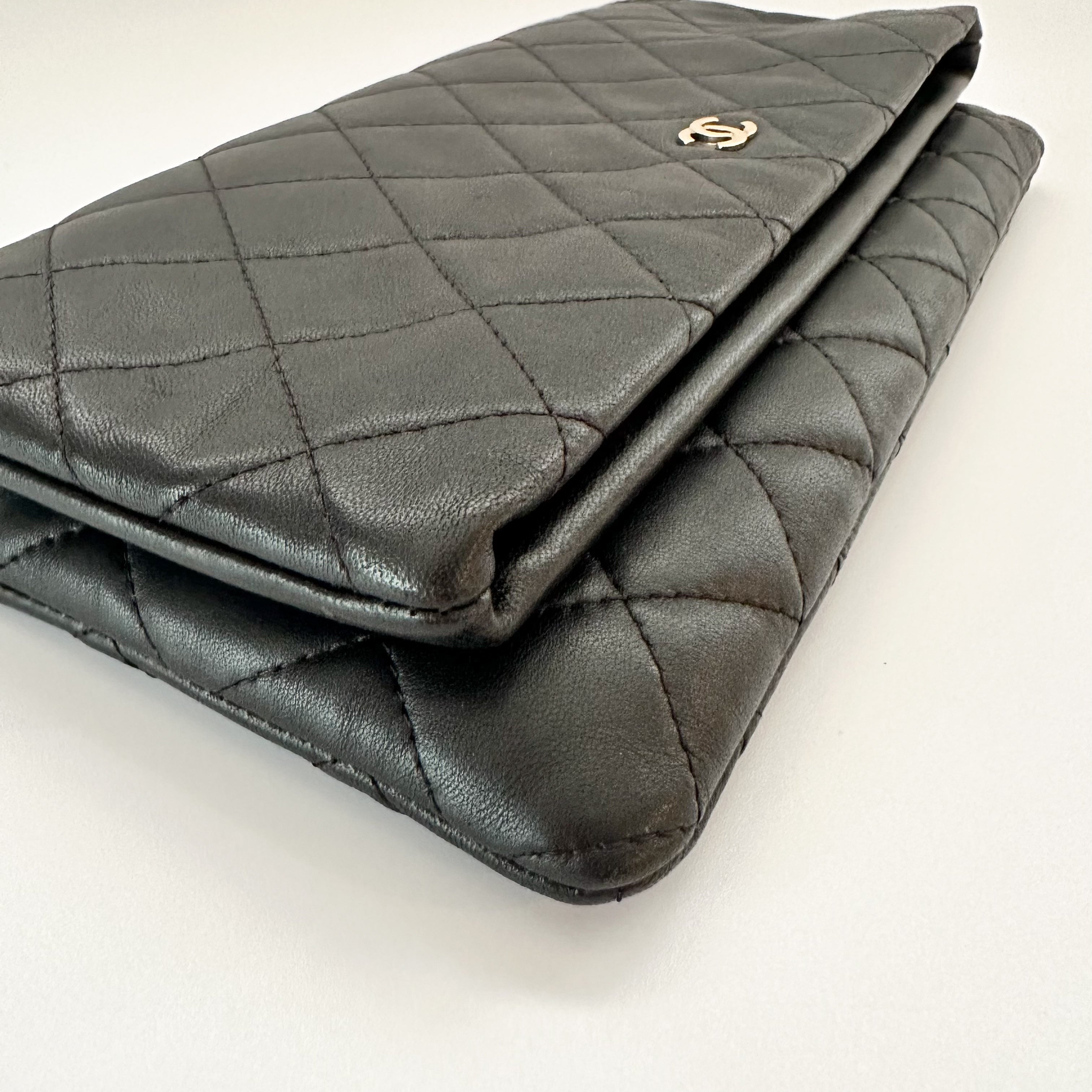 Chanel Lambskin Quilted CC Beauty Clutch Black