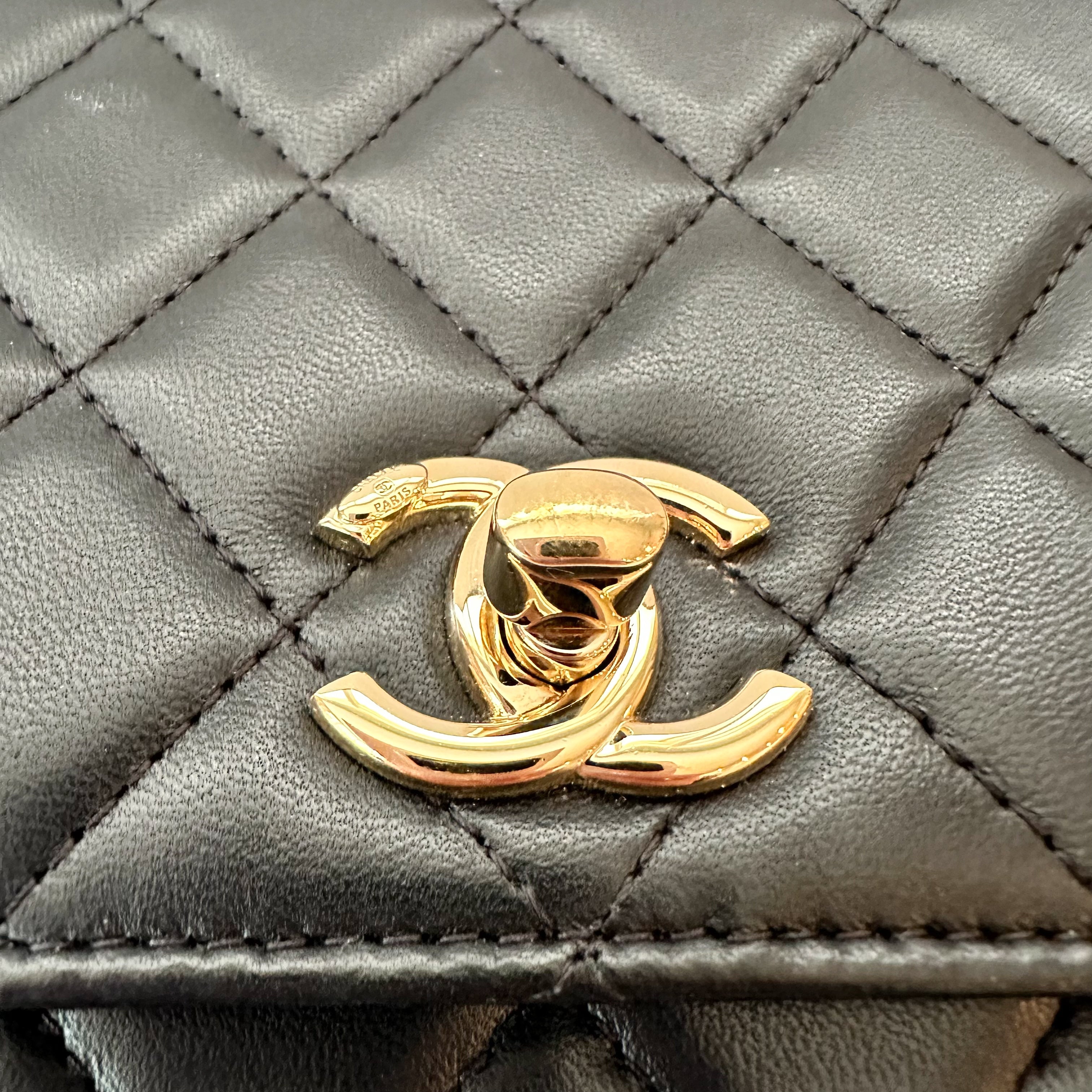 Chanel Lambskin Quilted Trendy CC Wallet on Chain WOC Black