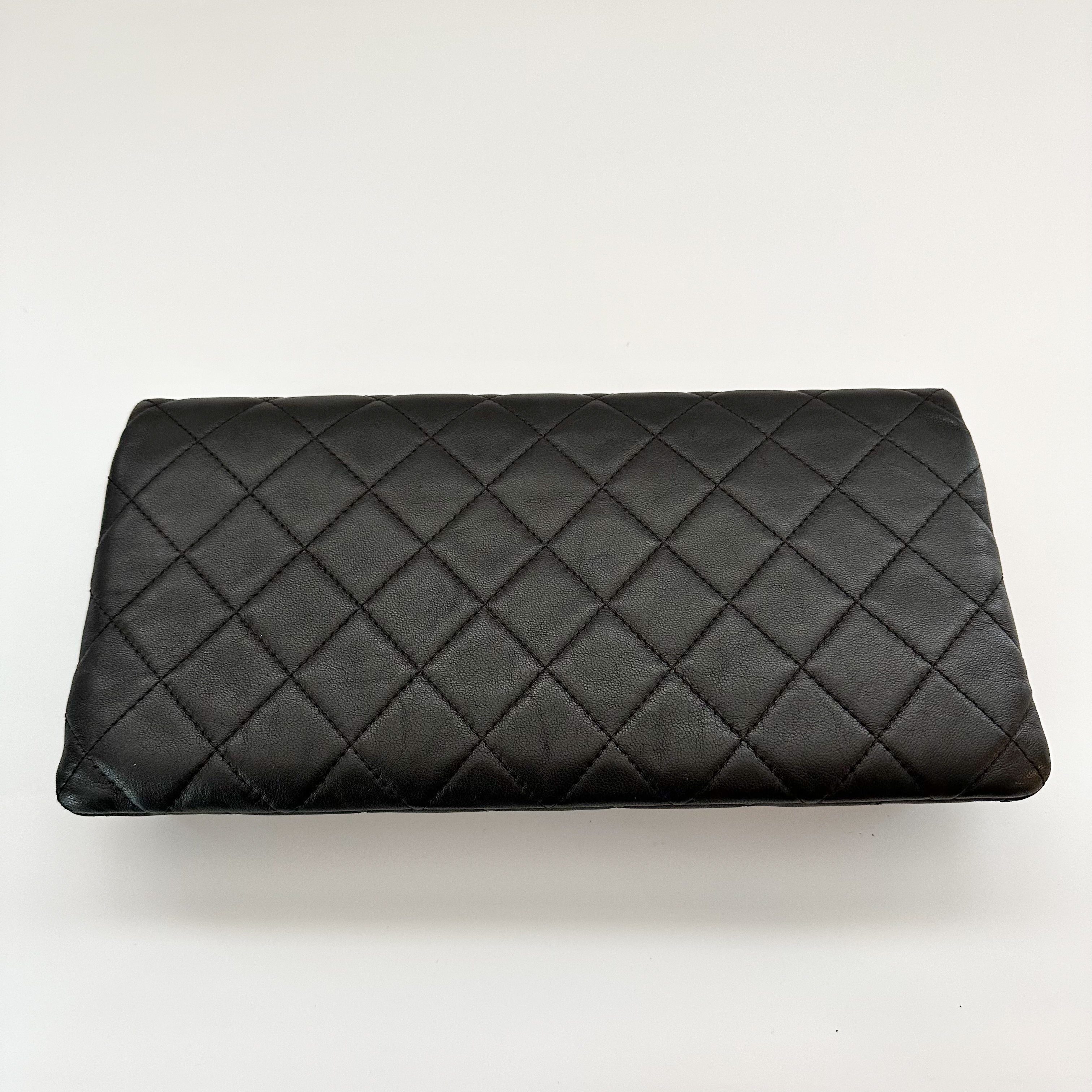 Chanel Lambskin Quilted CC Beauty Clutch Black