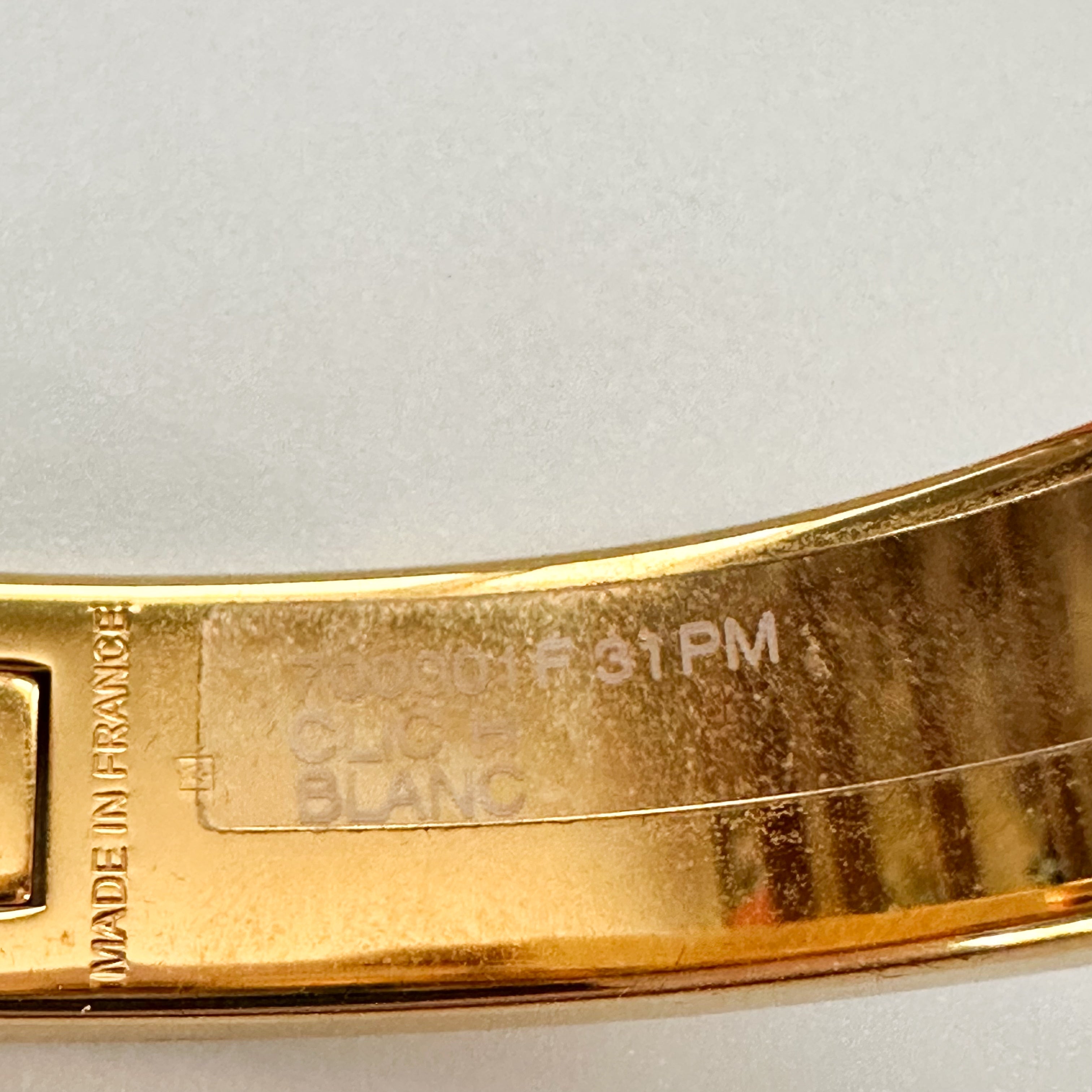 Hermes Enamel Narrow Clic Clac H Bracelet PM White