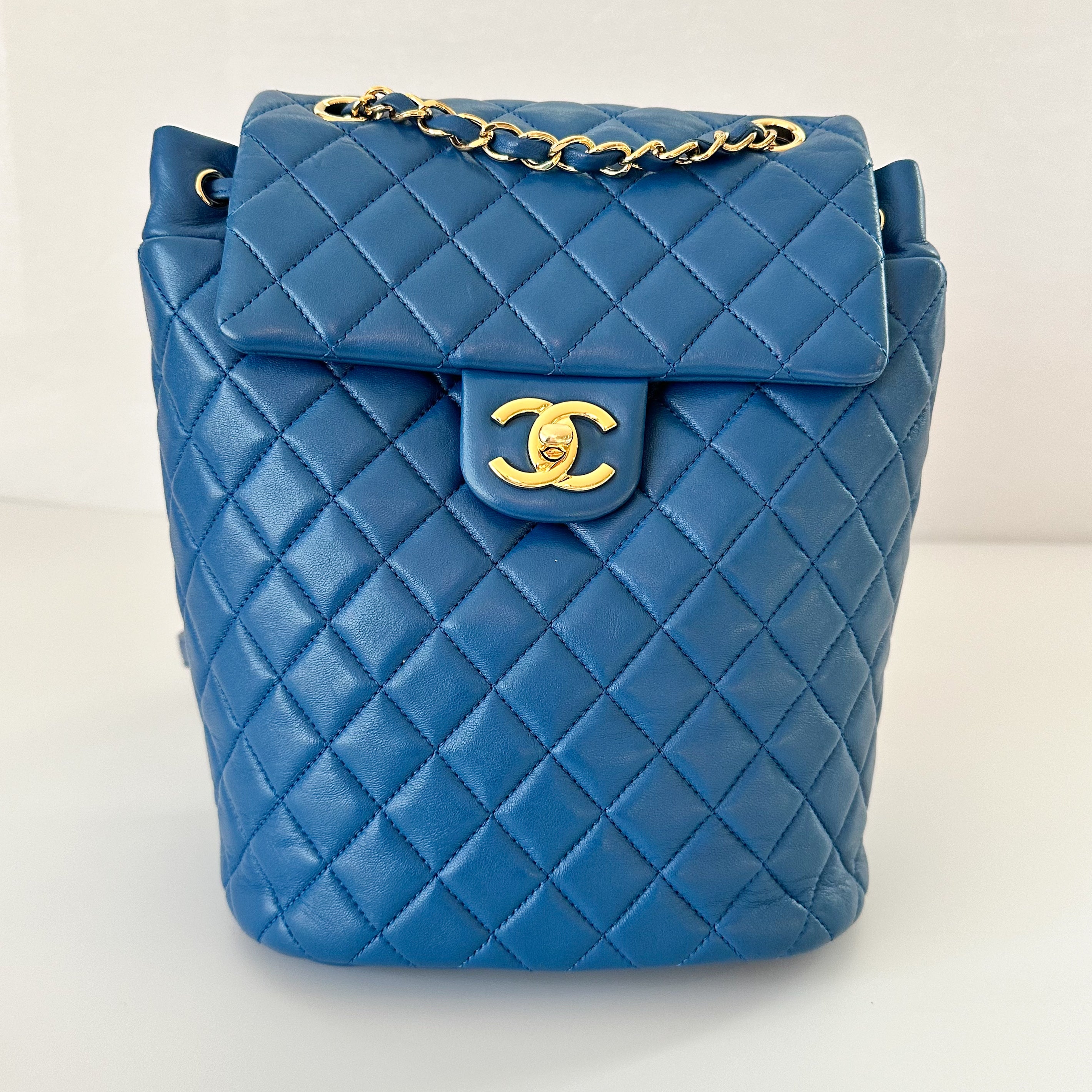 Chanel Lambskin Quilted Small Urban Spirit Backpack Blue