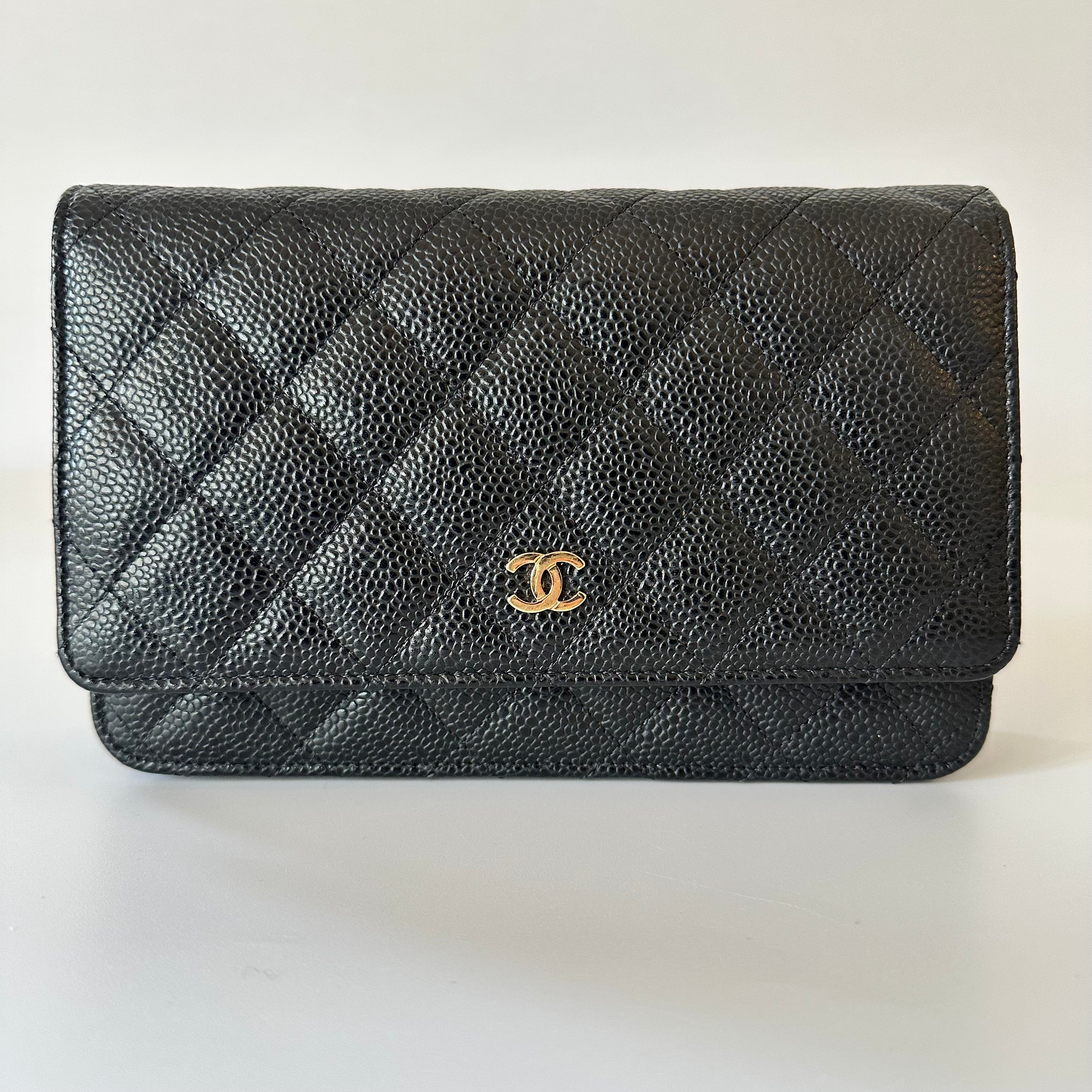 Chanel Caviar Quilted Wallet On Chain WOC Black