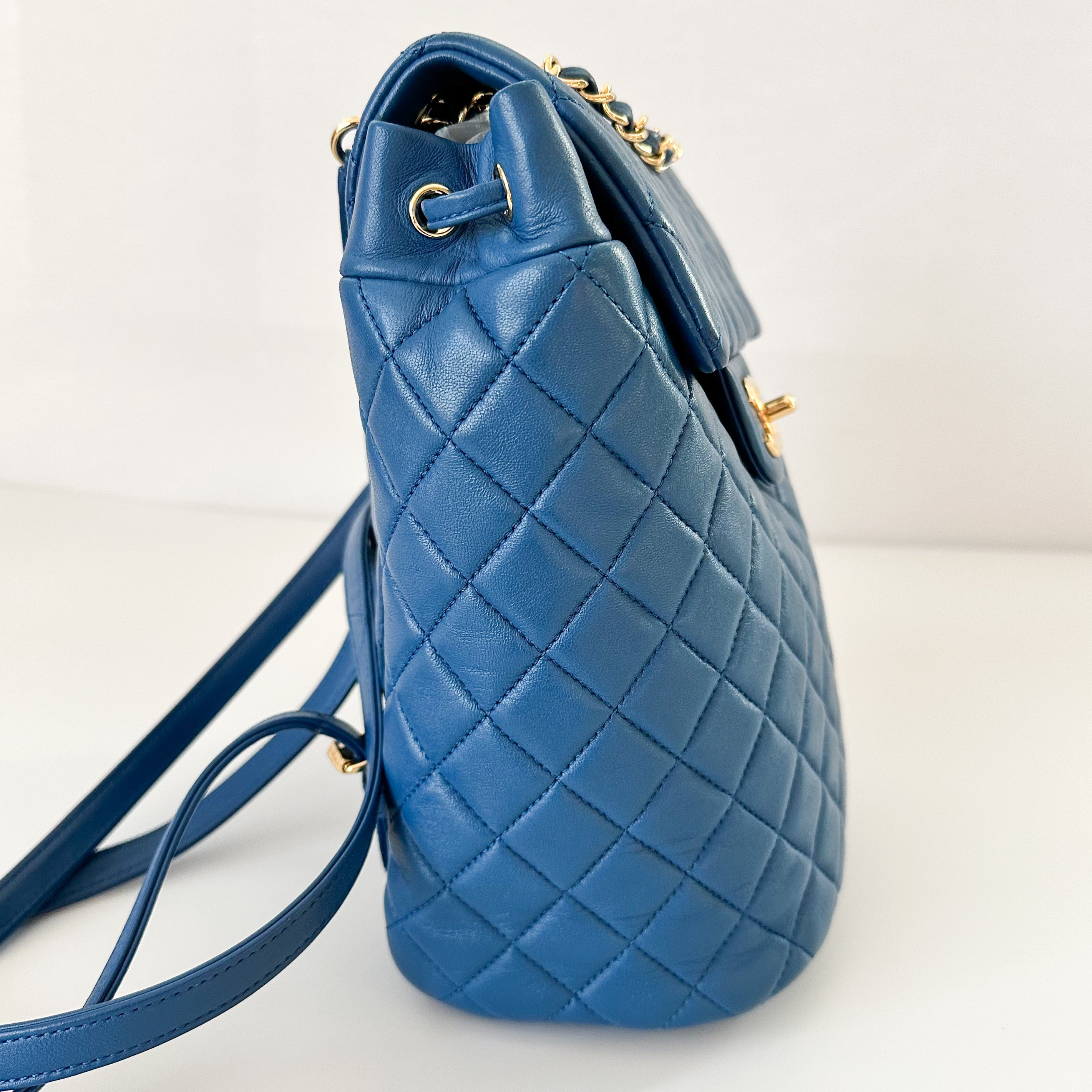 Chanel Lambskin Quilted Small Urban Spirit Backpack Blue