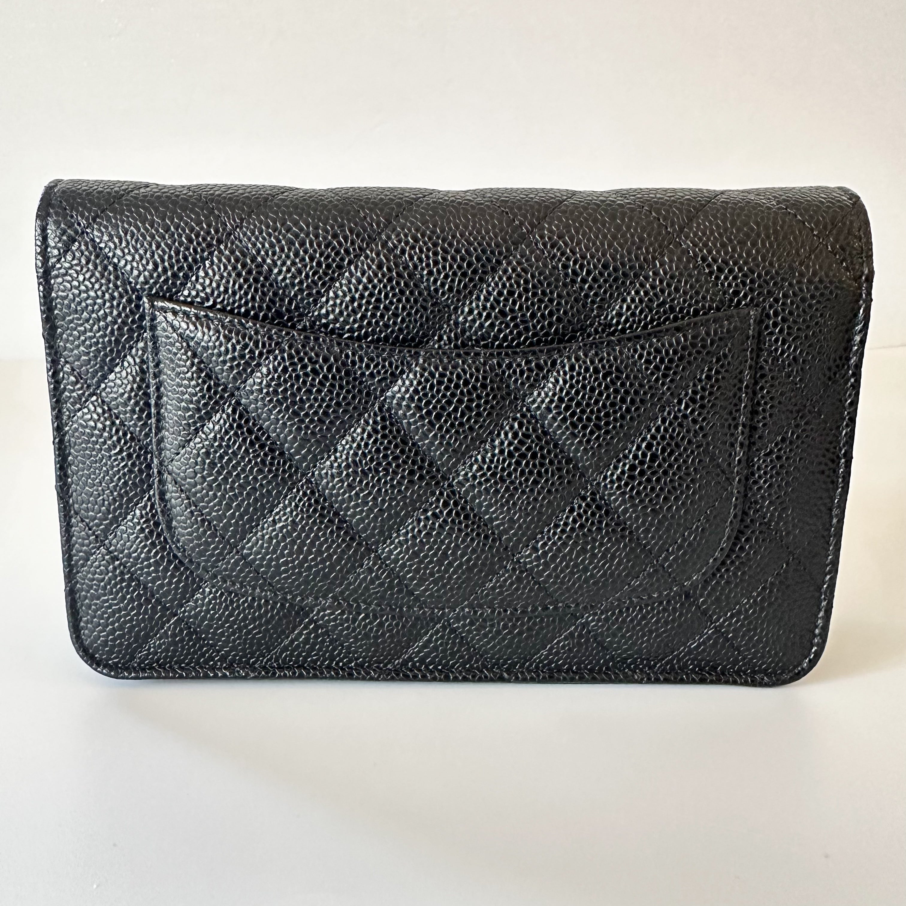 Chanel Caviar Quilted Wallet On Chain WOC Black