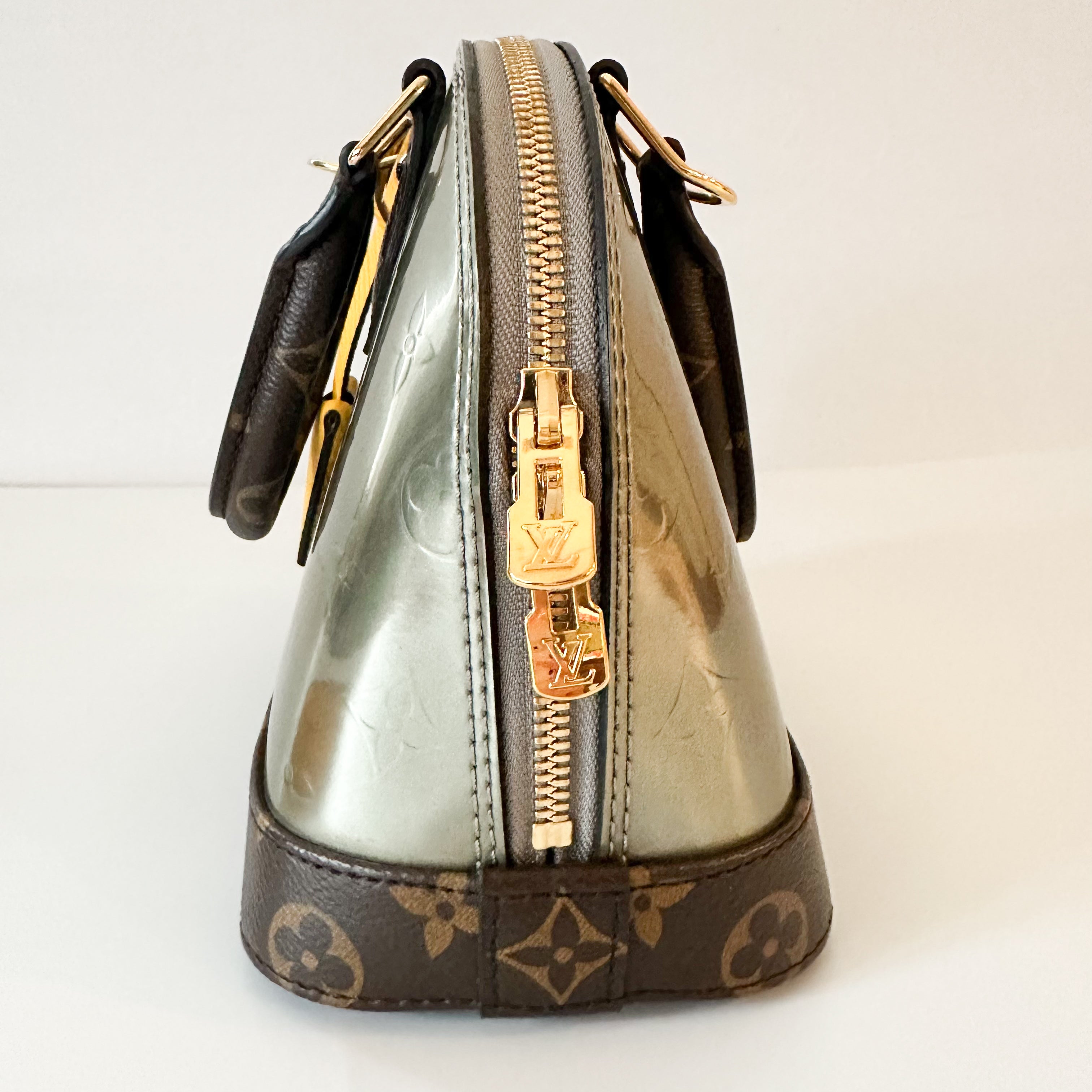 Louis Vuitton Vernis Epi Monogram Alma BB Bitume Metallise