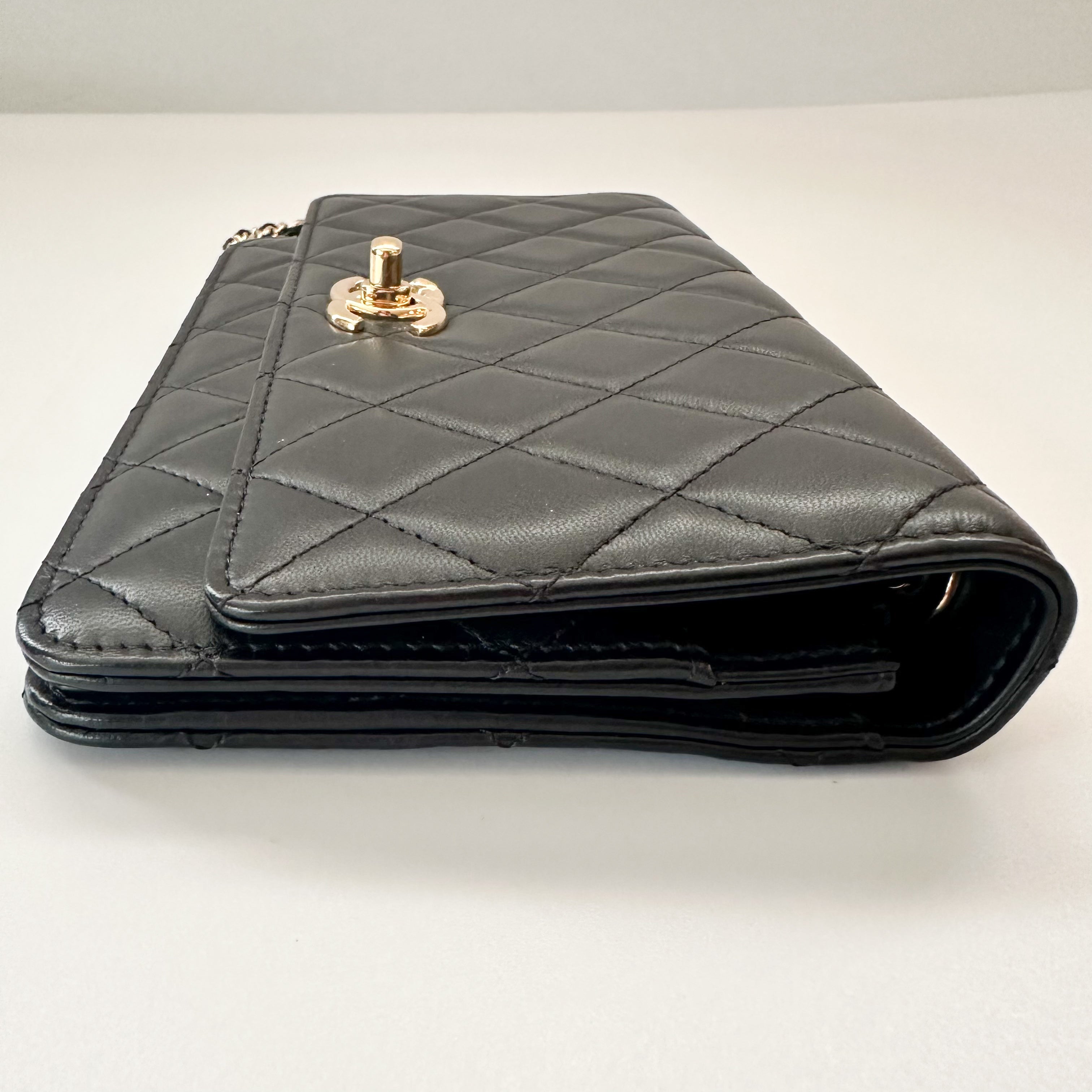 Chanel Lambskin Quilted Trendy CC Wallet on Chain WOC Black