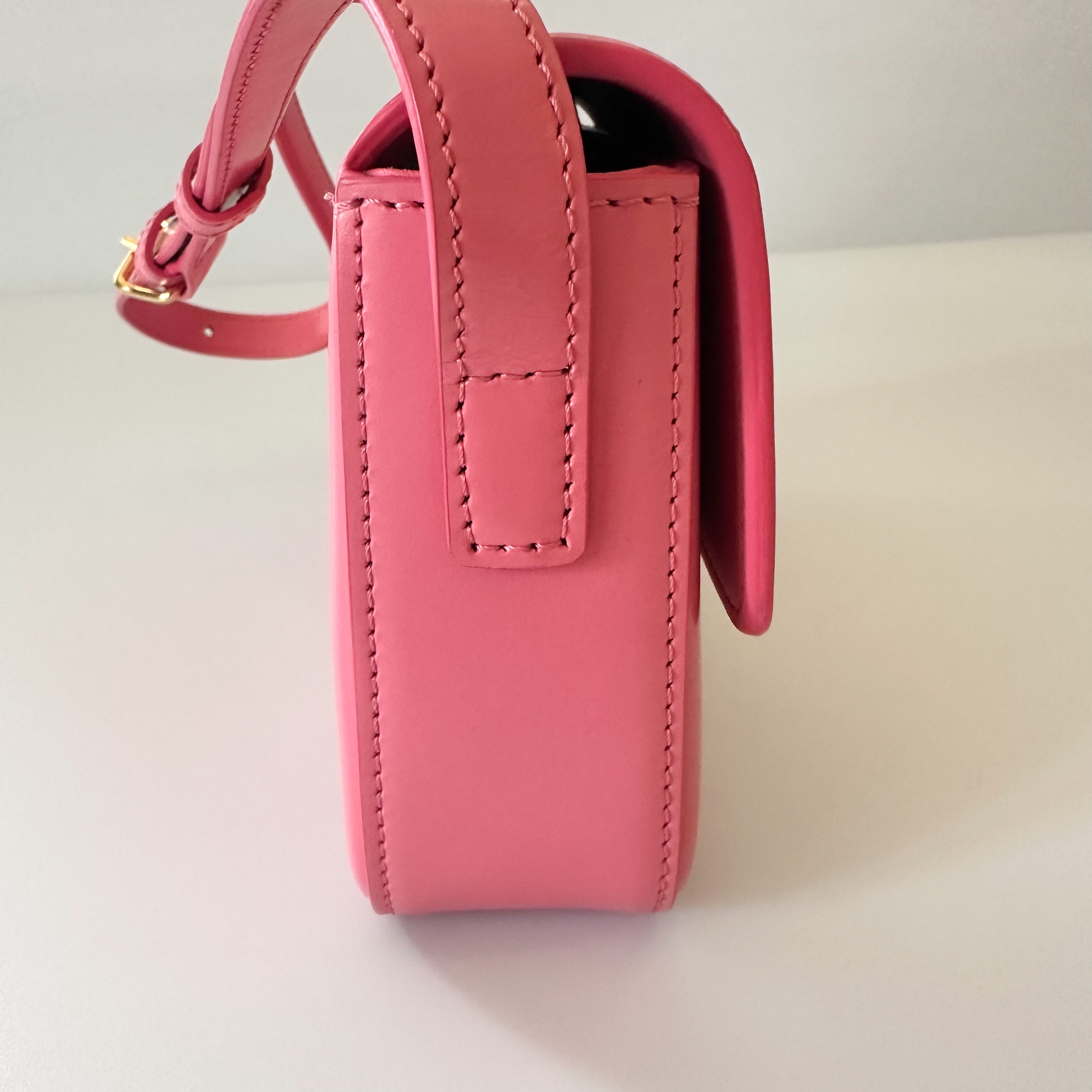 Celine Shiny Calfskin Triomphe Flamingo