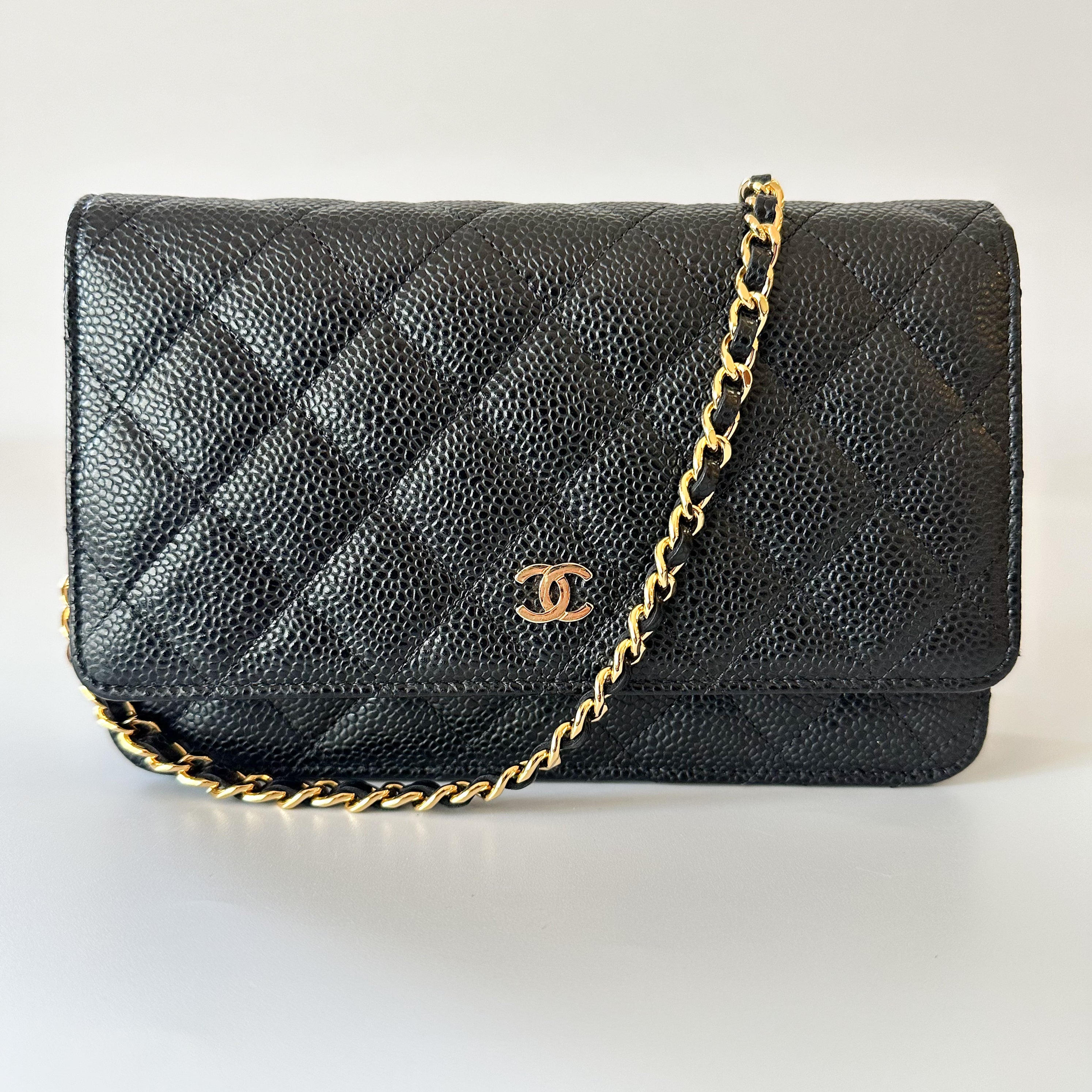 Chanel Caviar Quilted Wallet On Chain WOC Black