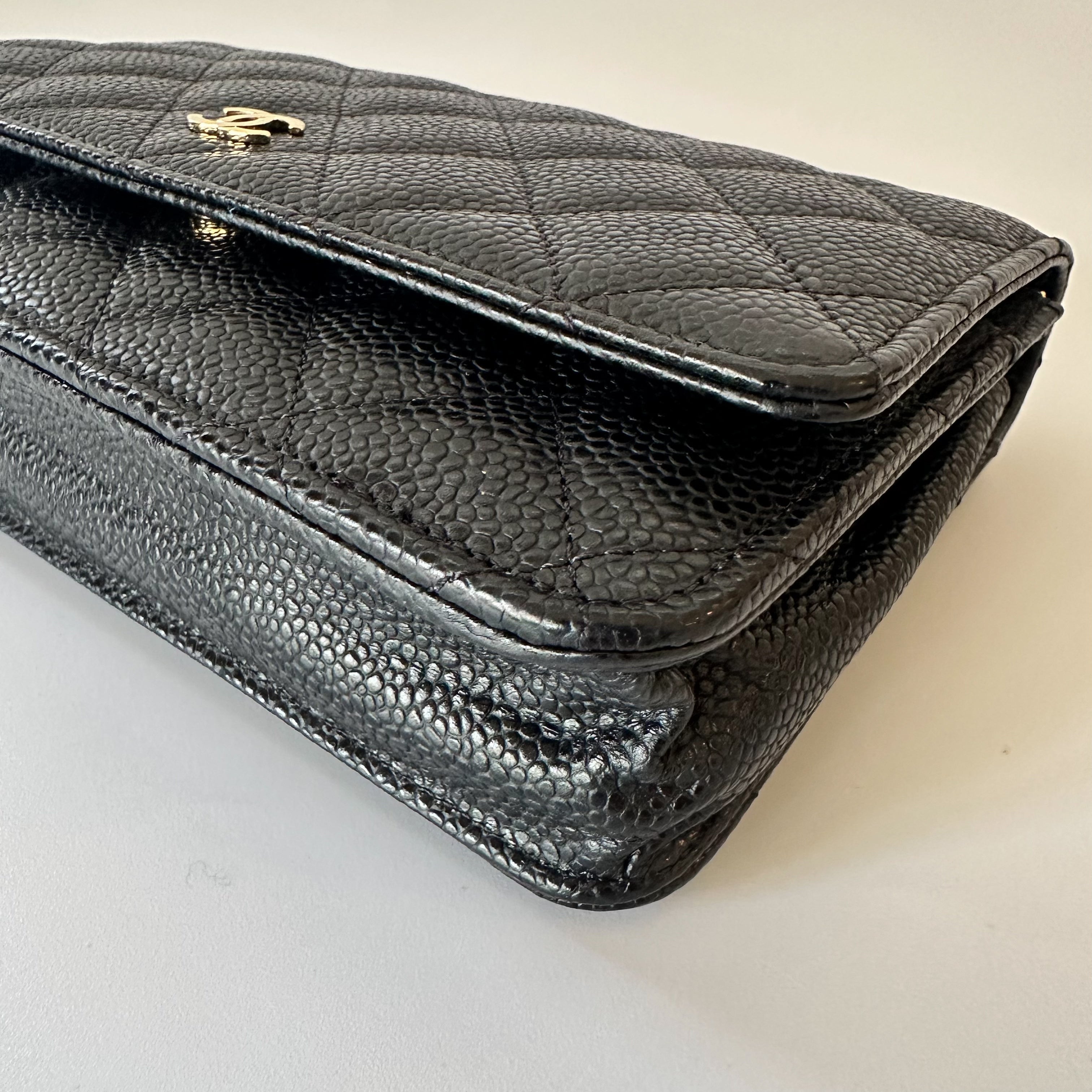 Chanel Caviar Quilted Wallet On Chain WOC Black