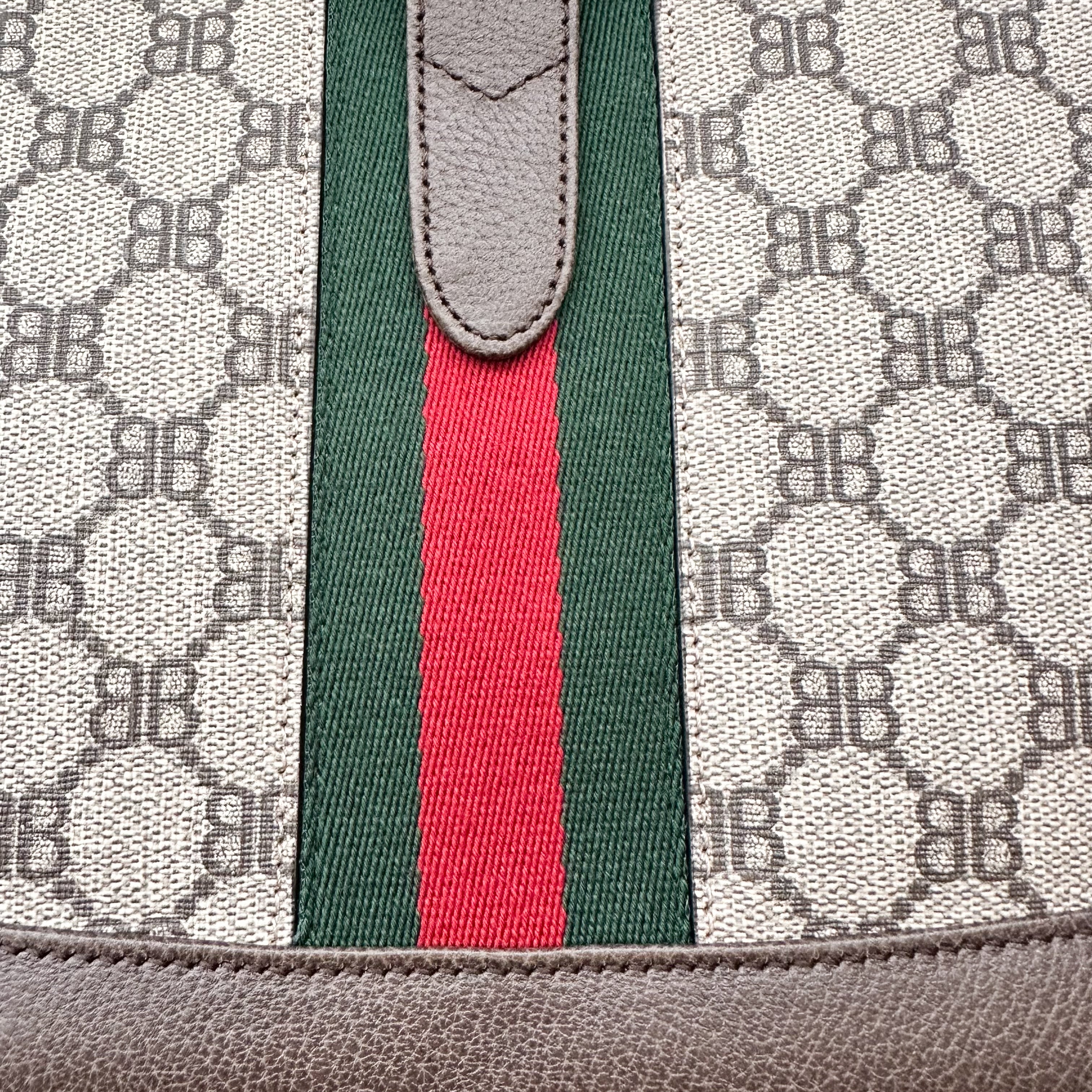 Gucci X Balenciaga BB Supreme Monogram Calfskin Web Small Jackie 1961