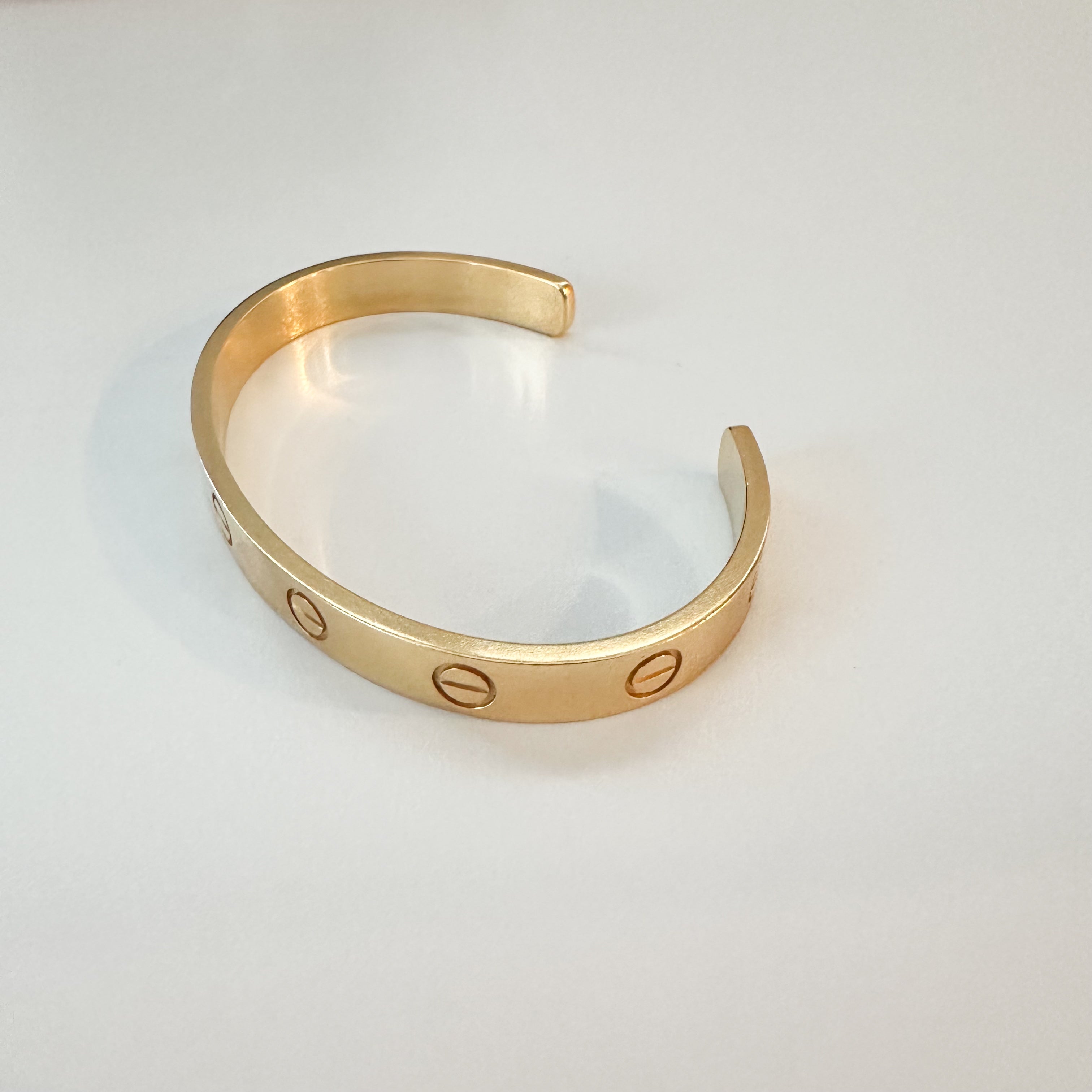 Cartier 18K Gold LOVE Cuff Bracelet Sz 16