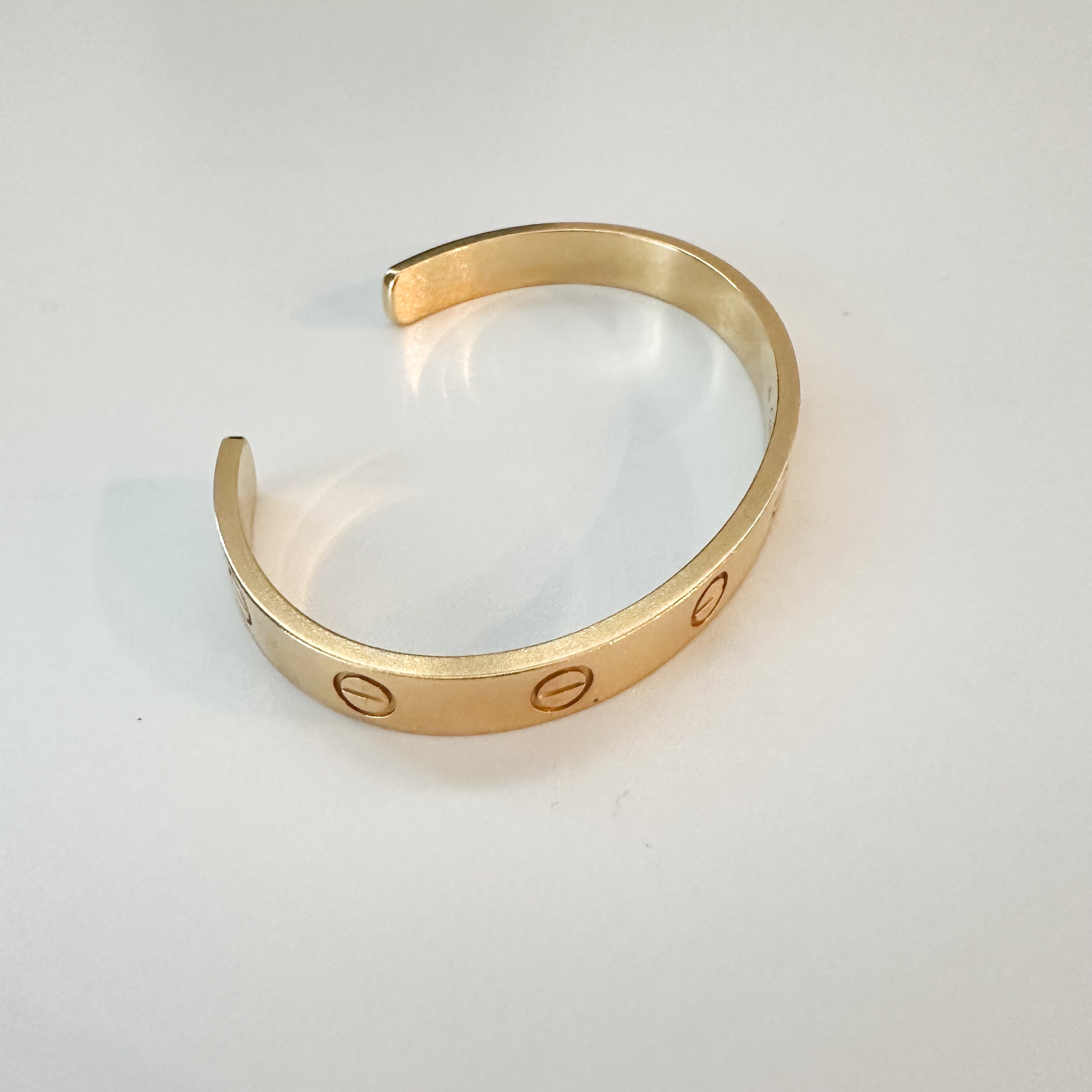 Cartier 18K Gold LOVE Cuff Bracelet Sz 16