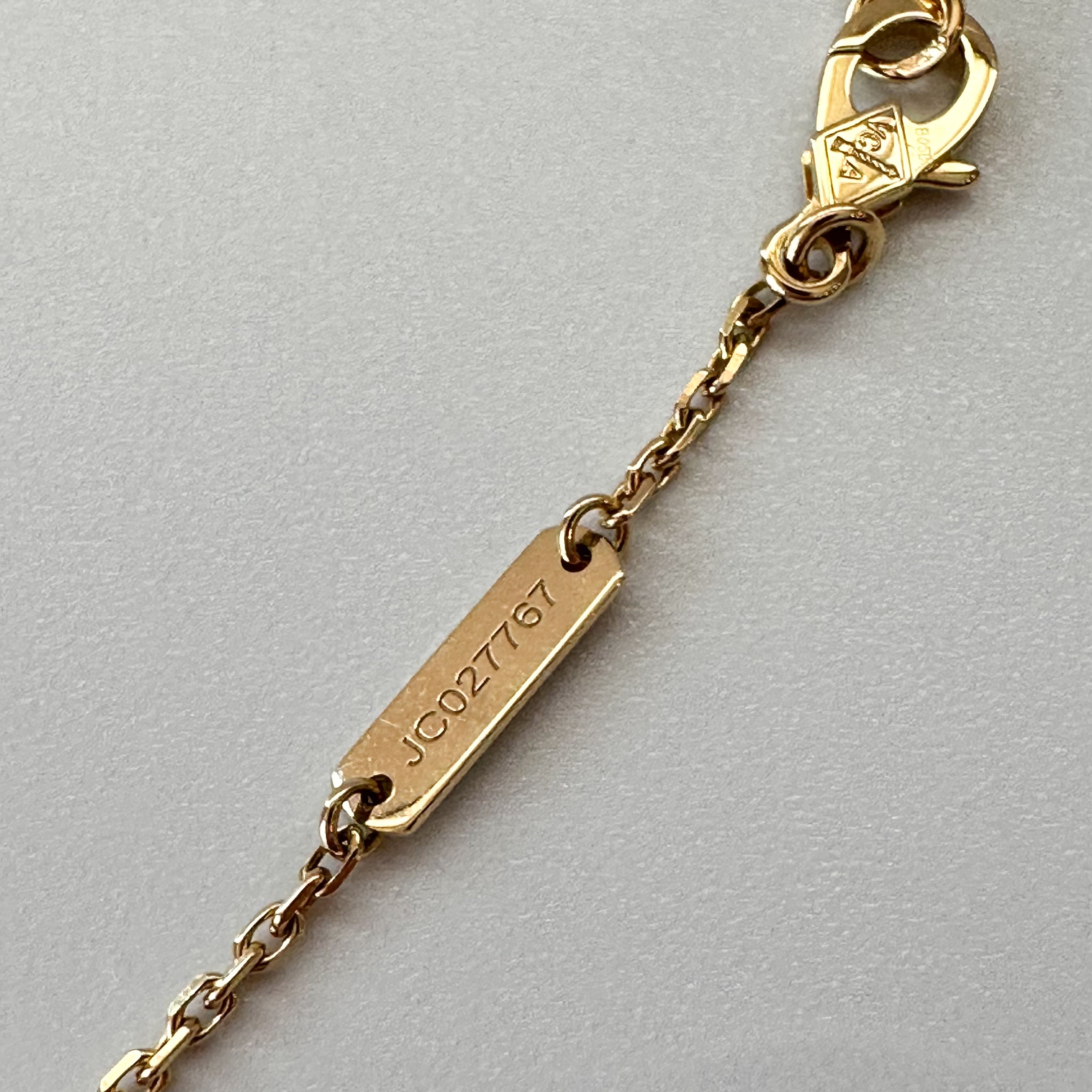 VCA 18K Yellow Gold Malachite Vintage Alhambra Pendant Necklace