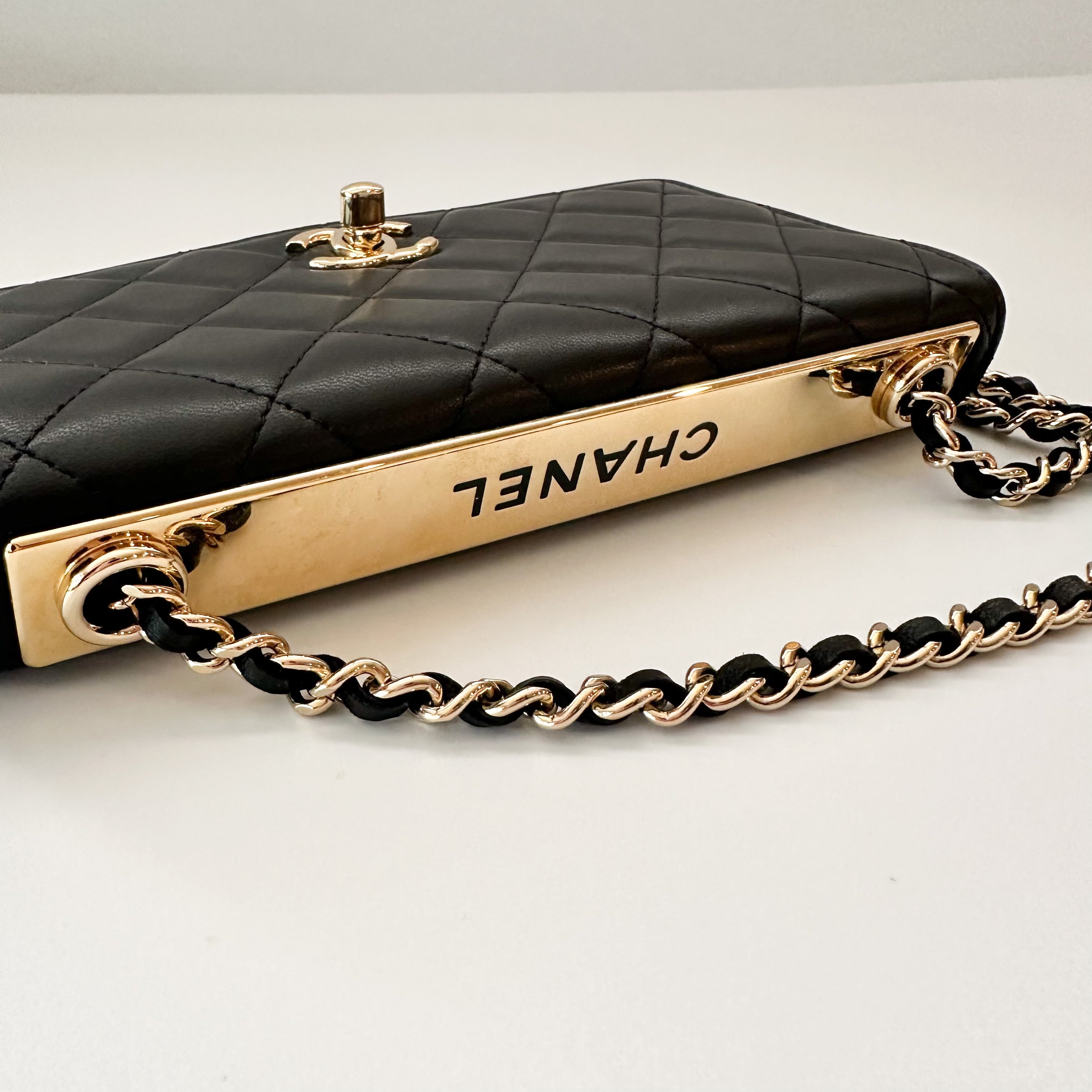 Chanel Lambskin Quilted Trendy CC Wallet on Chain WOC Black