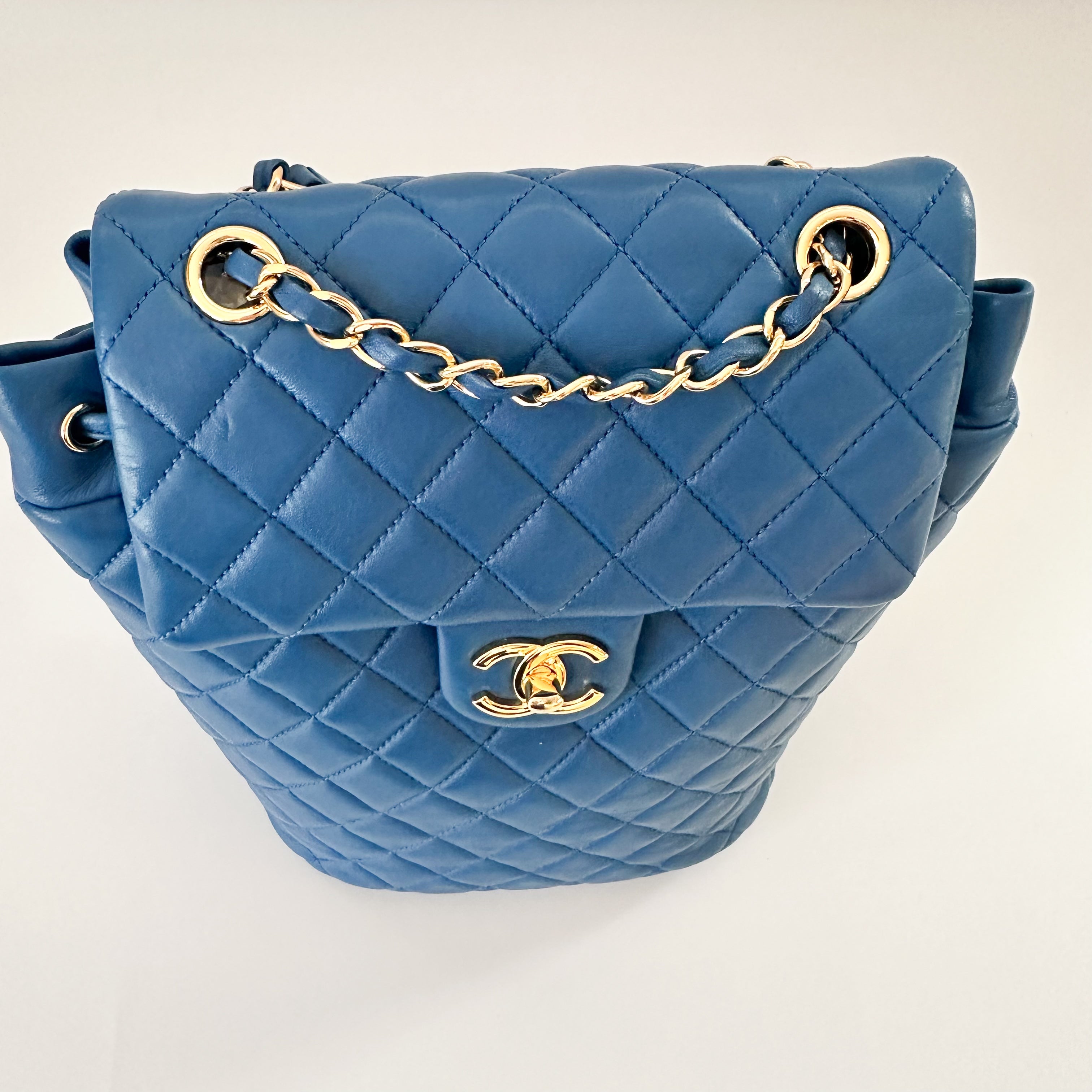 Chanel Lambskin Quilted Small Urban Spirit Backpack Blue