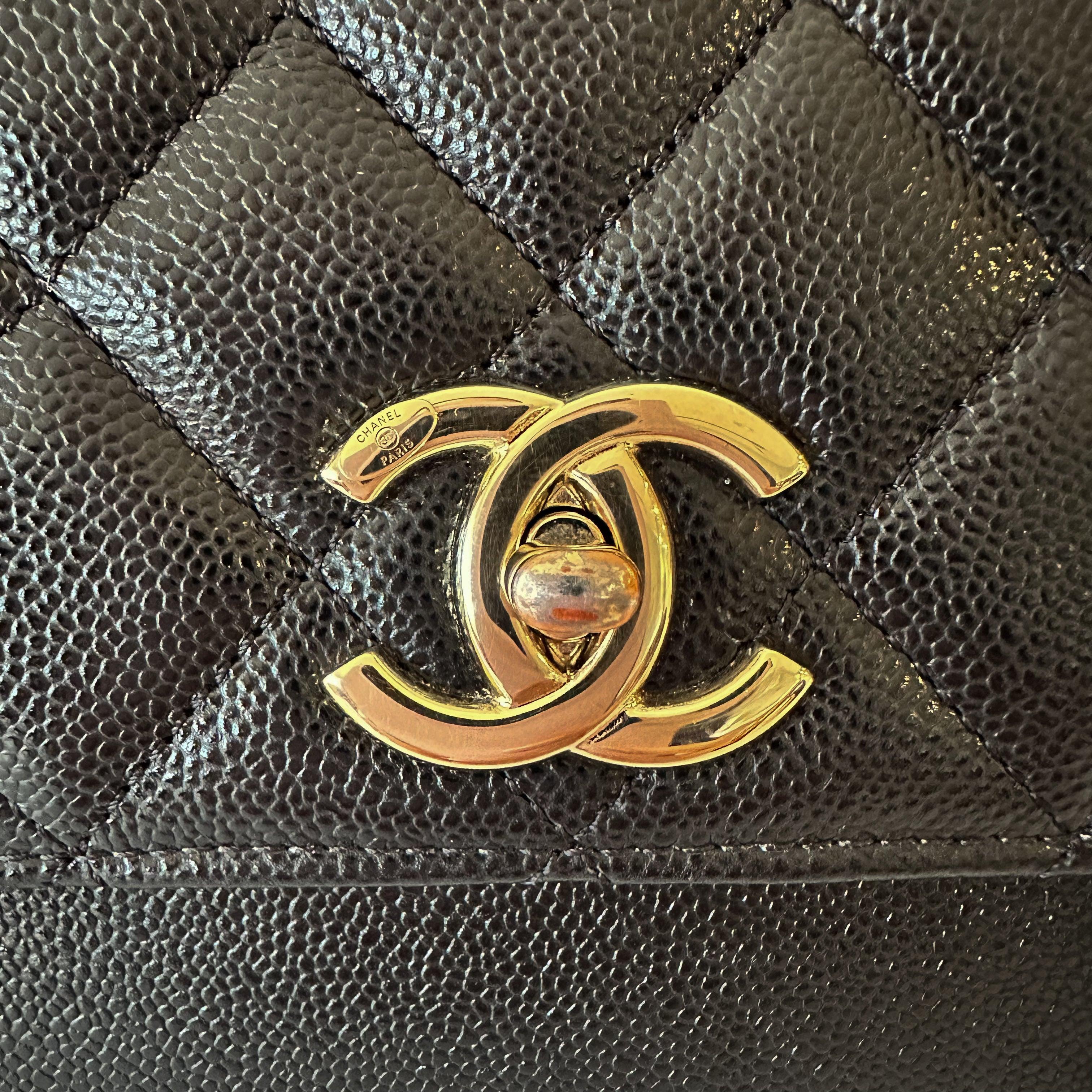 Chanel Caviar Medium Business Affinity Flap Black 22P - Hiloresale